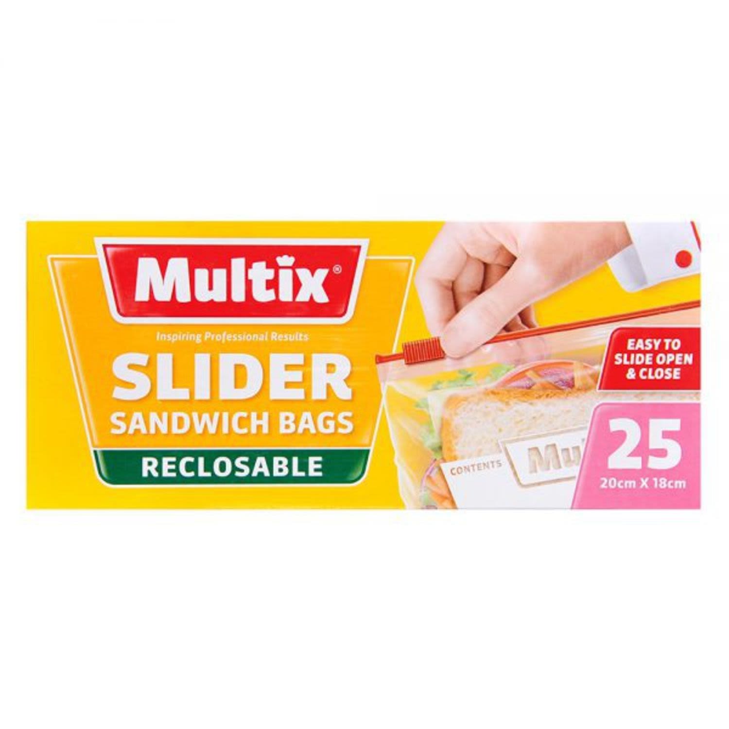 Multix Resealable Slider Bags, 25 Each