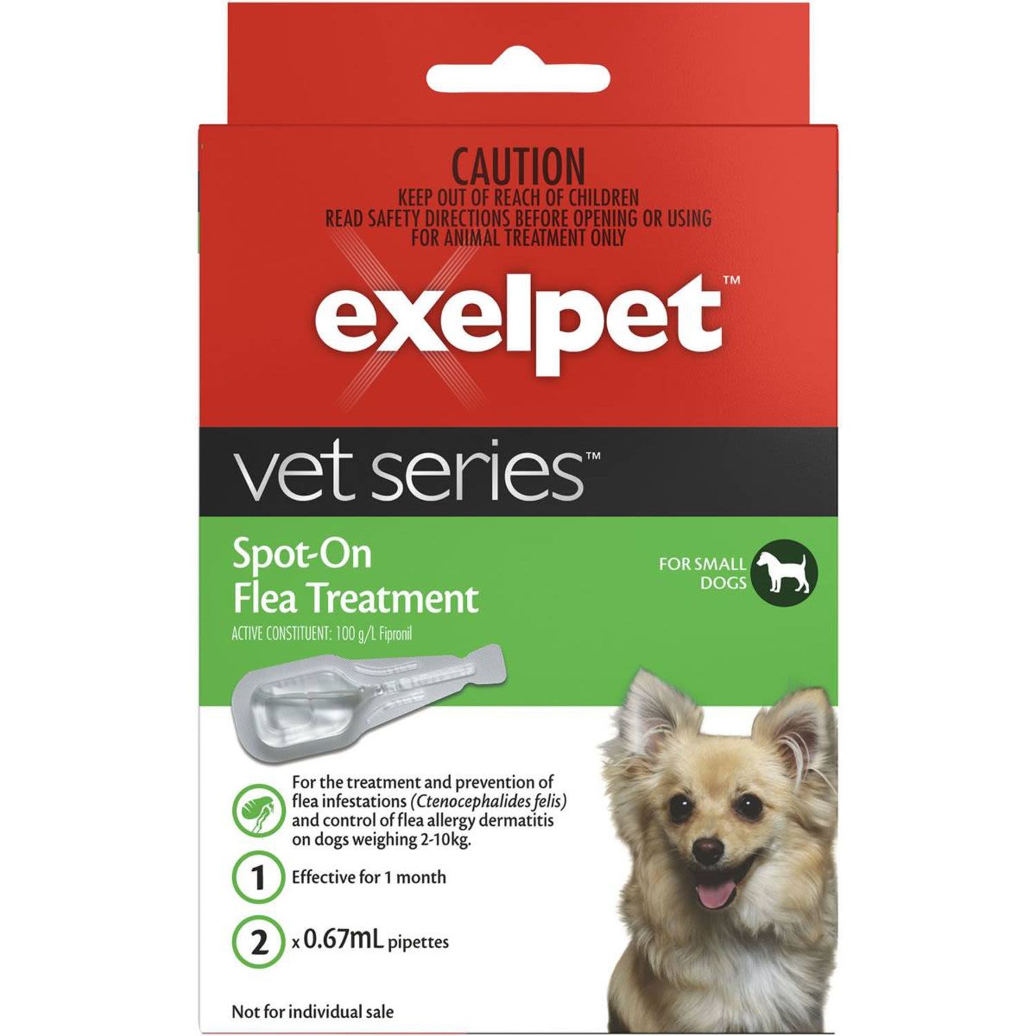Exelpet Vet Series Treatment Spot On Flea Small Dog, 2 Each