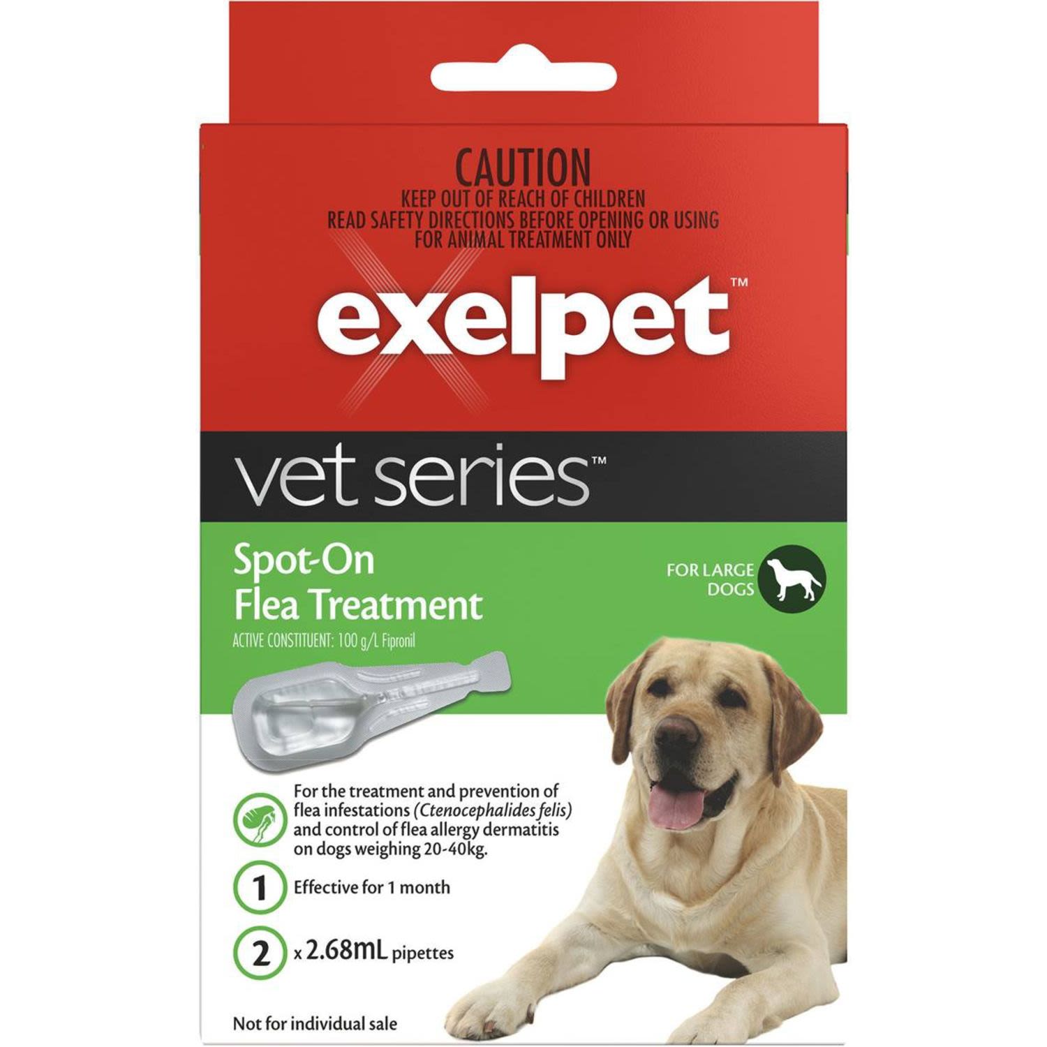 Exelpet Vet Series Treatment Spot On Flea Medium Dog, 2 Each