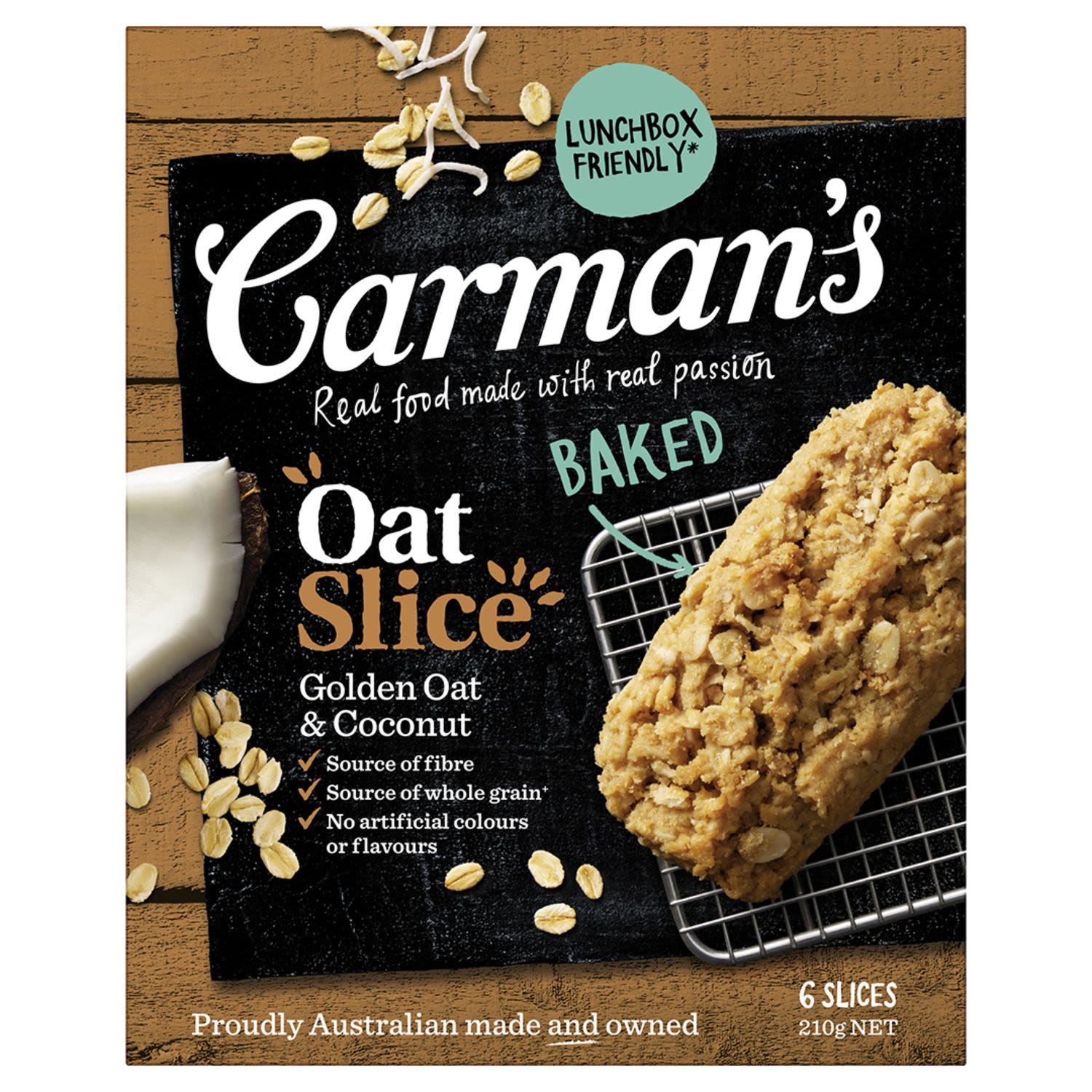 Carman's Golden Oat & Coconut Oat Slice, 6 Each