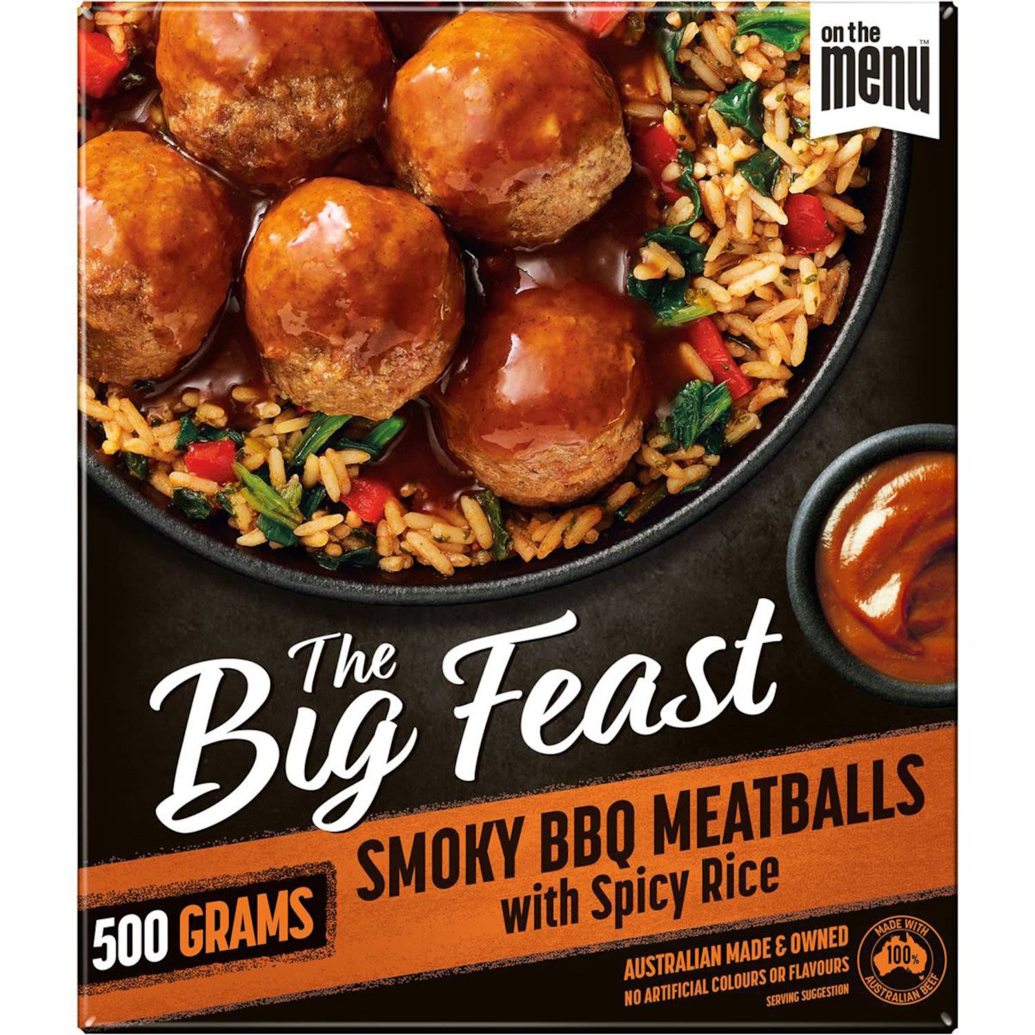 On The Menu Big Feast BBQ Meatballs With Spicy Rice Frozen Meal