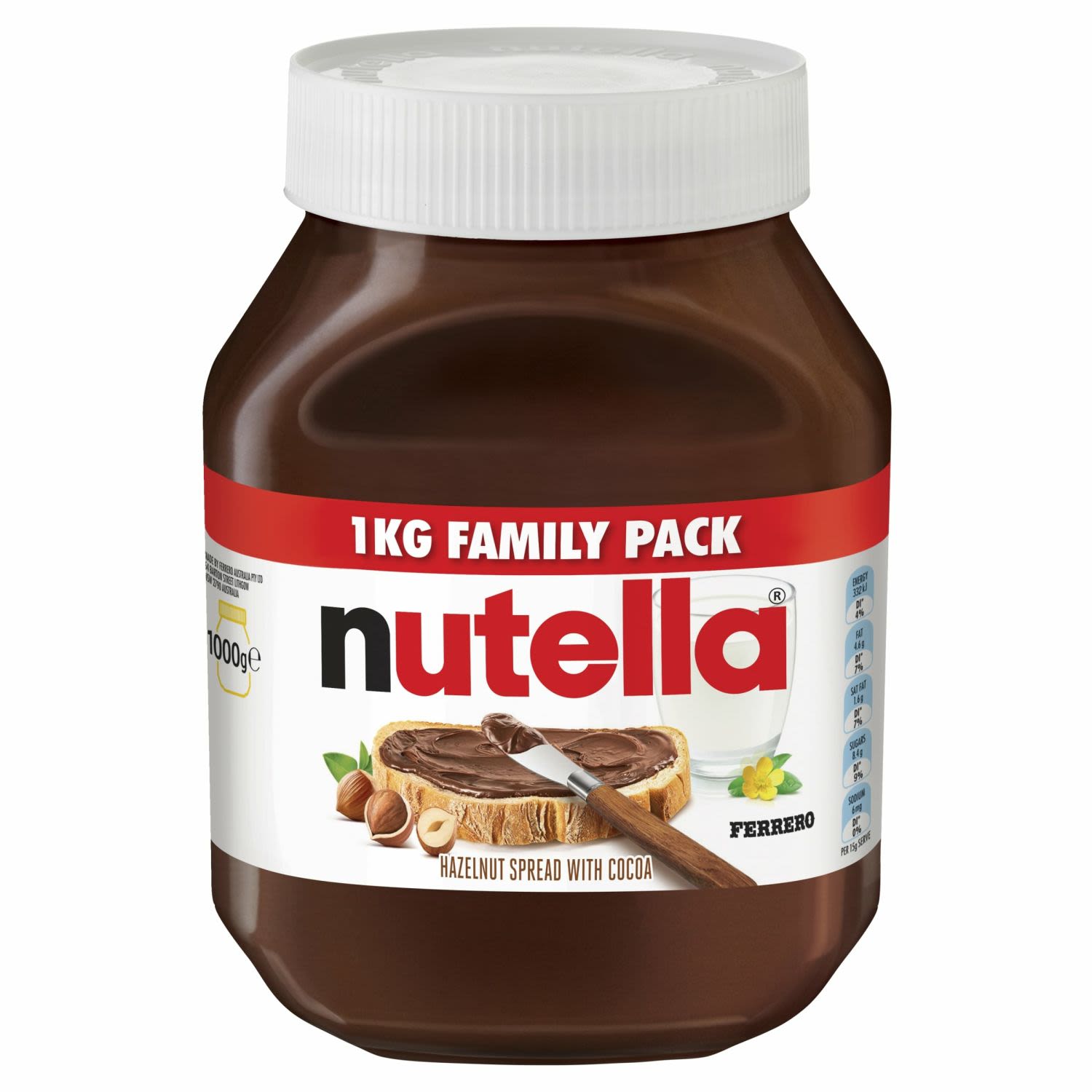 Nutella Chocolate Hazelnut Spread Family Pack, 1 Kilogram