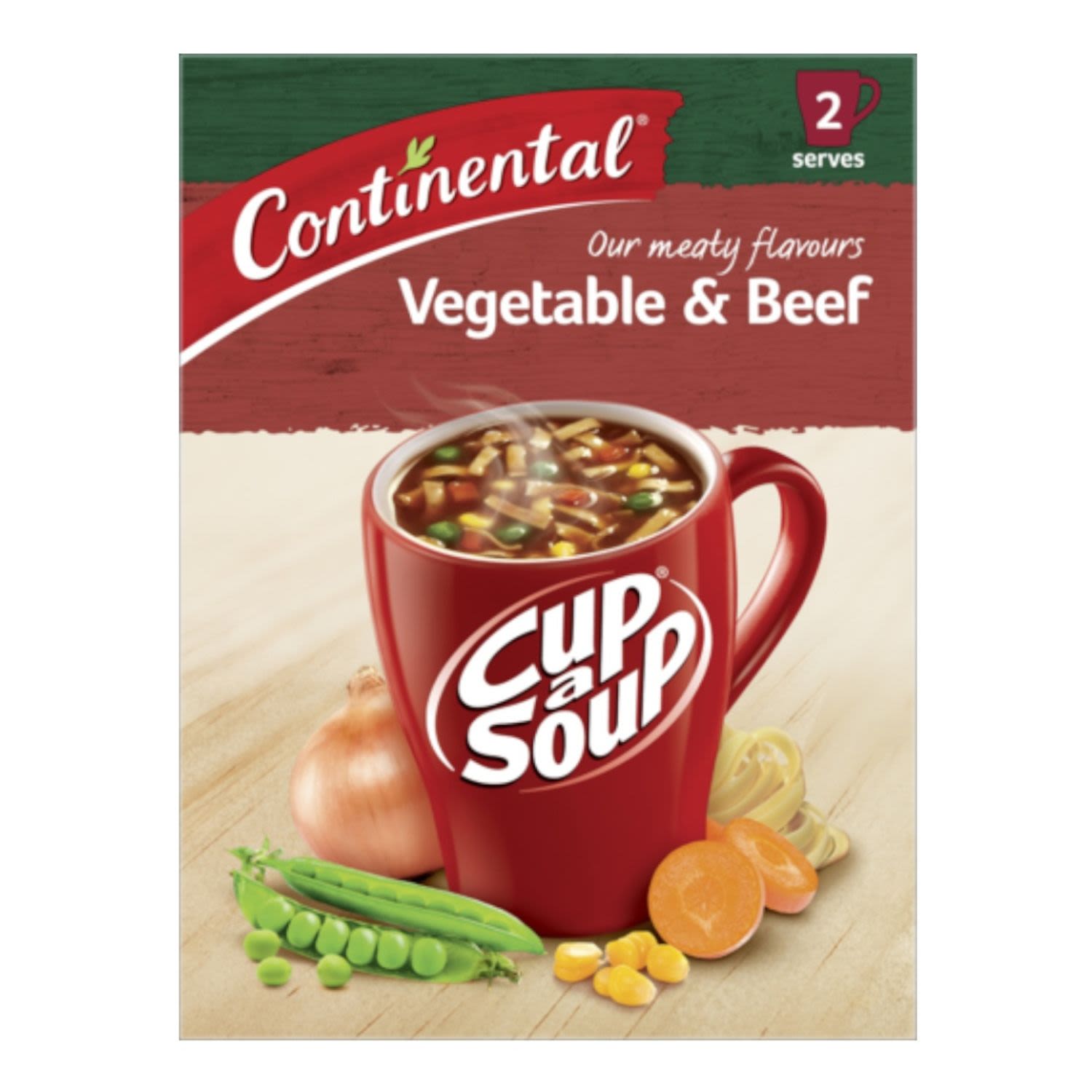 Continental Cup A Soup Hearty Vegetable & Beef, 2 Each