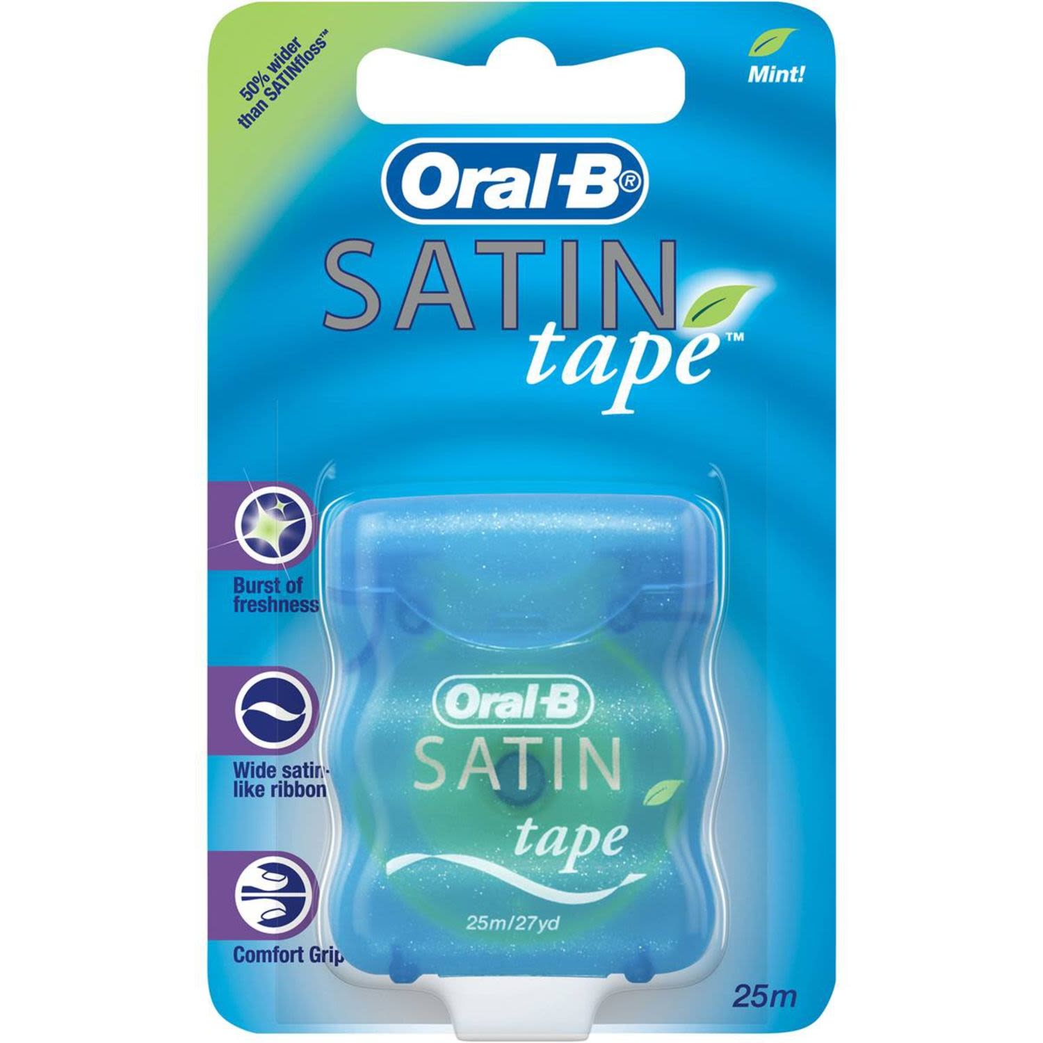 Oral-B Dental Floss Satin Tape Mint 25 Meters, 1 Each