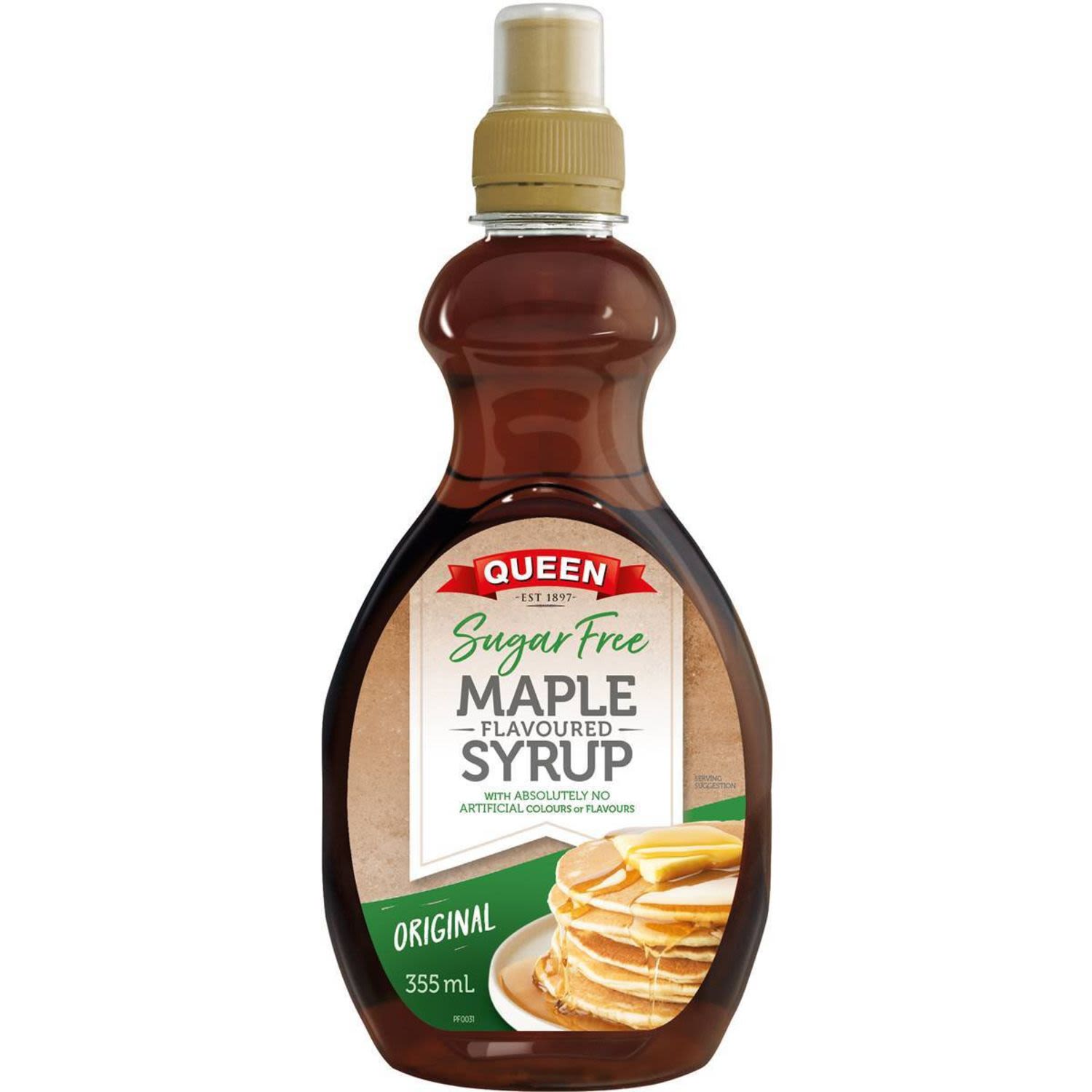 Queen Sugar Free Maple Flavoured Syrup, 355 Millilitre