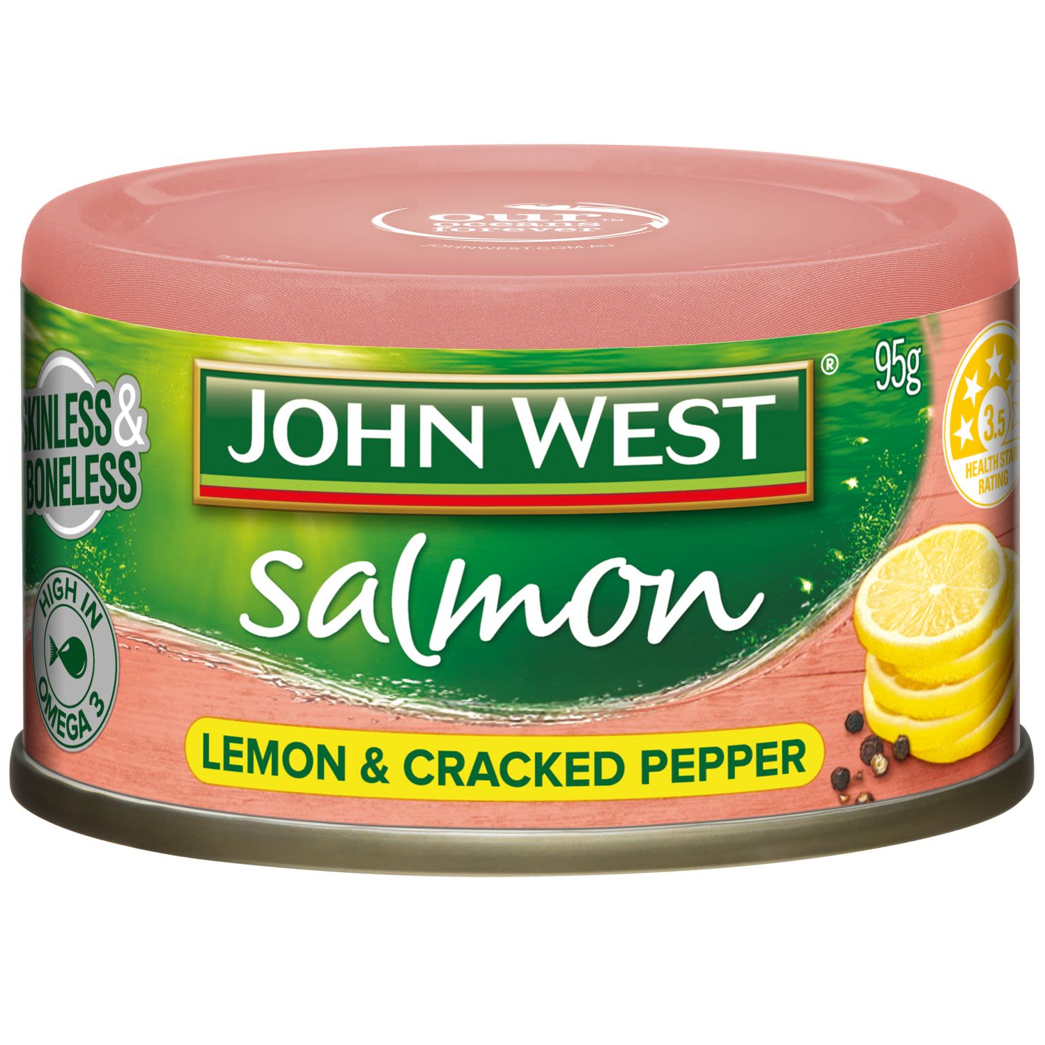 John West Salmon Lemon & Cracked Pepper, 95 Gram