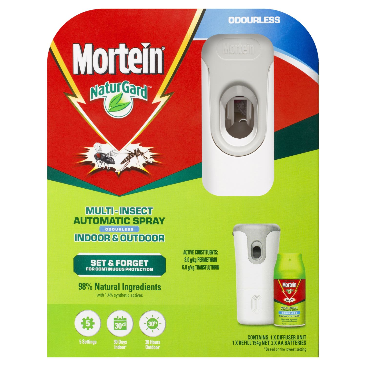 Mortein Naturgard Auto Indoor Insect Control System Odourless, 154 Gram