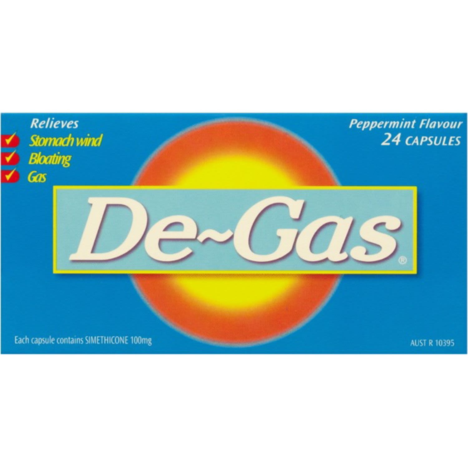 De-Gas Antacids Gas Capsules, 24 Each
