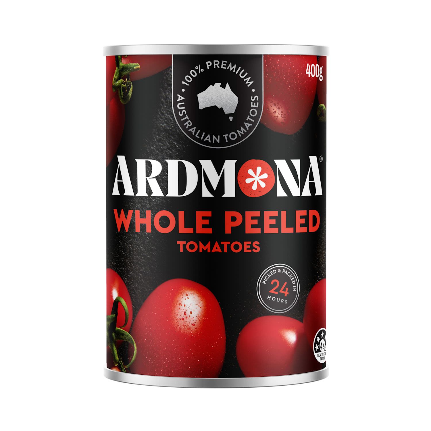 Ardmona Whole Peeled Vine Ripened Tomatoes.
100% Australian grown.
Jim and Neil, Echuca, Victoria.
Jim and Neil Geltch are tomato growers near Echuca, Northern Victoria. They are part of a select group of Australian tomato growers, who provide quality tomatoes for Ardmona products.
- No artificial colours, flavours or preservatives.
- Tomatoes are a source of the antioxidant lycopene.
- No added salt or sugar.