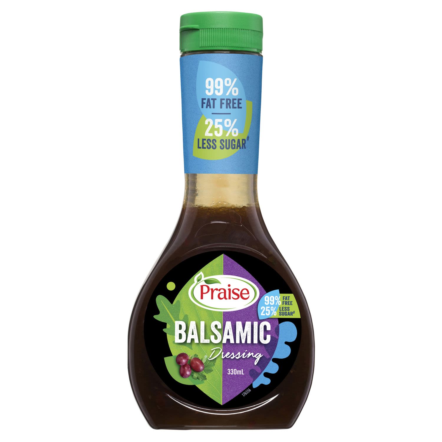 Praise Balsamic Dressing will enhance the taste of any simple salad, delighting your dinner guests. Drizzle on roasted veggies, garden salads, or protein based salads. it's big on flavour but 99% fat free.<br /> <br /><br />Allergen may be present: Soy|Sulphites <br /><br />Country of Origin: Made in Australia from at least 70% Australian ingredients