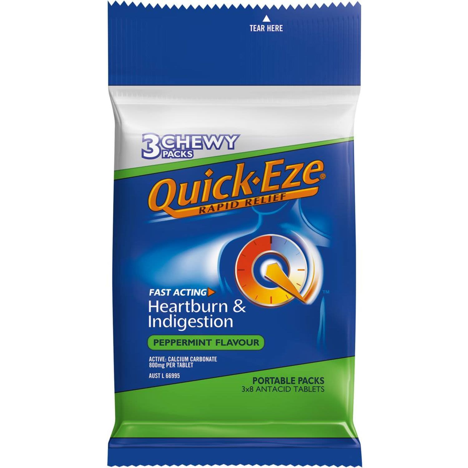 Quick-Eze Chewy Peppermint Multipack, 3 Each