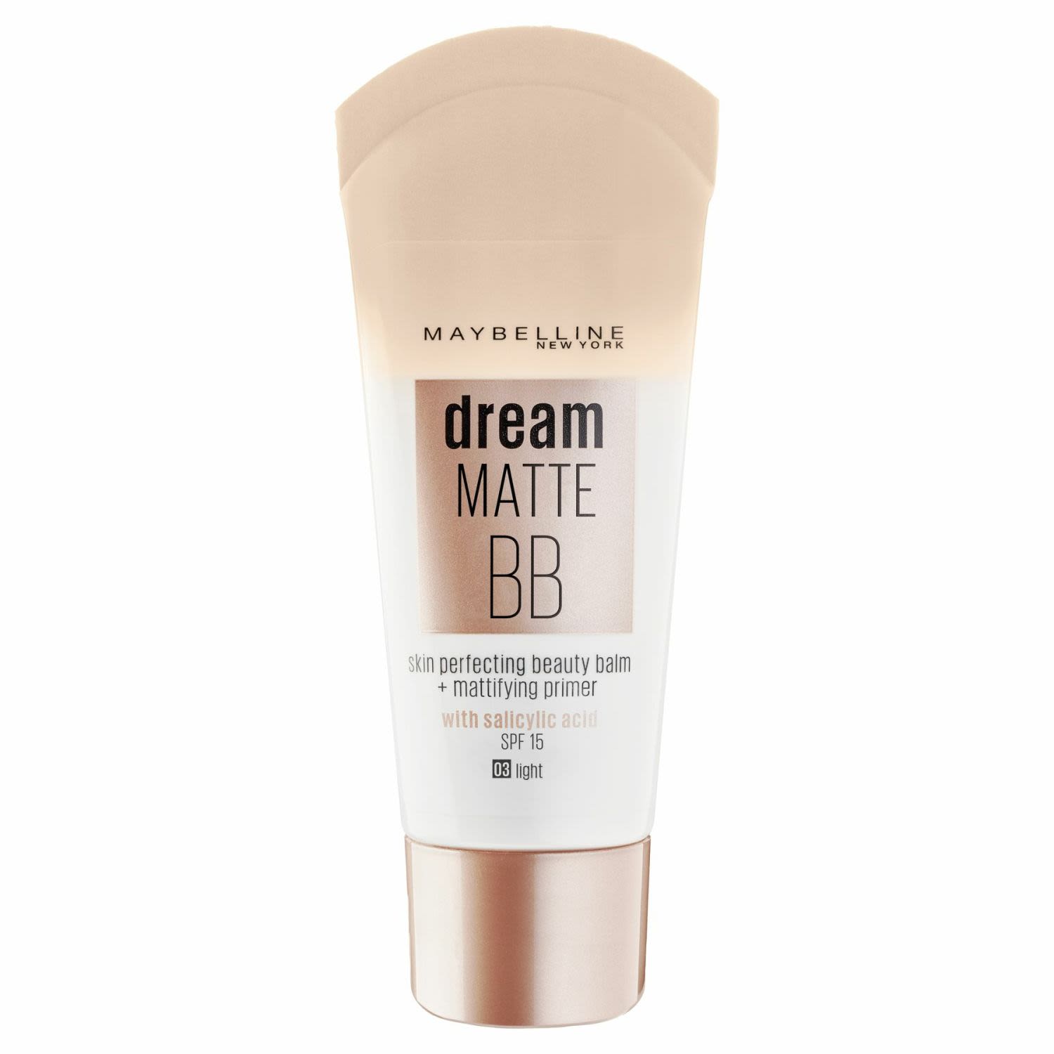 Maybelline Dream Matte BB Cream is made with 2% salicylic acid to conceal imperfections, minimise the appearance of pores and achieve healthy, hydrated looking skin. The light, fresh formula of this BB Cream is oil free and won't clog pores.<br /> <br />