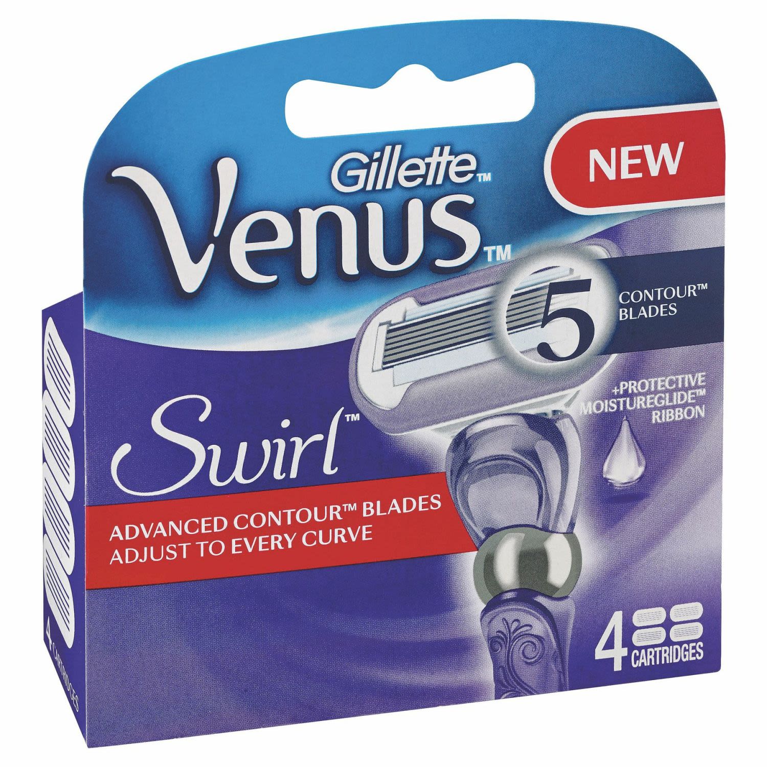 Gillette Venus Extra Smooth Swirl Razor Blade Refills, 4 Each