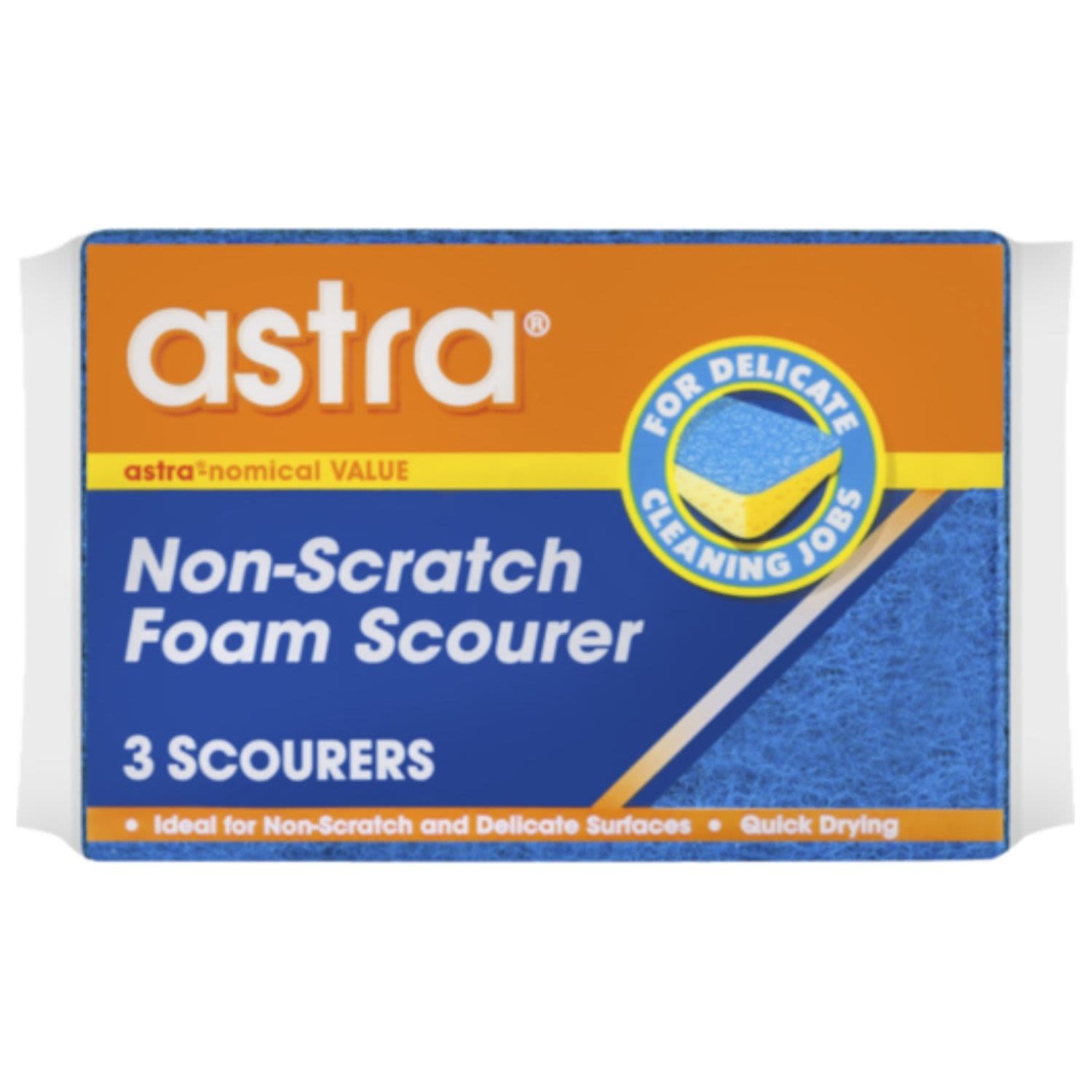 Astra Scourer Scrub Non-Scratch, 3 Each