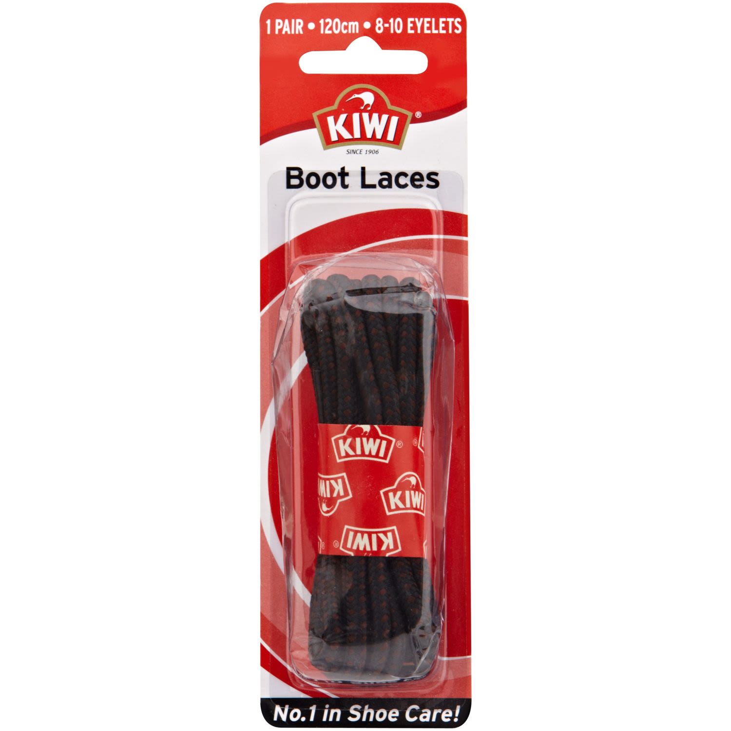 Kiwi Boot Laces - Black/Brown 120cm, 1 Each