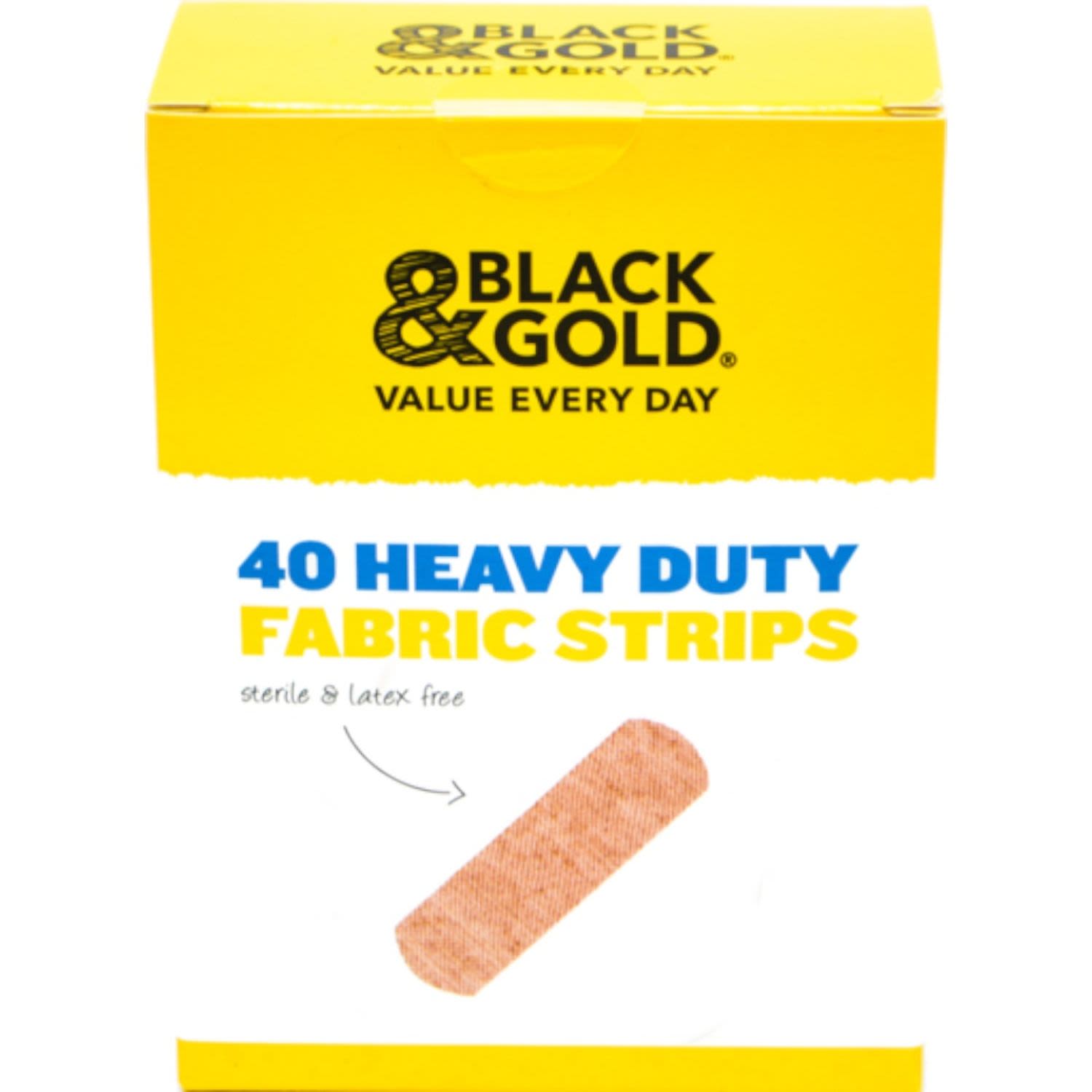 Black & Gold Heavy Duty Fabric Strips, 40 Each