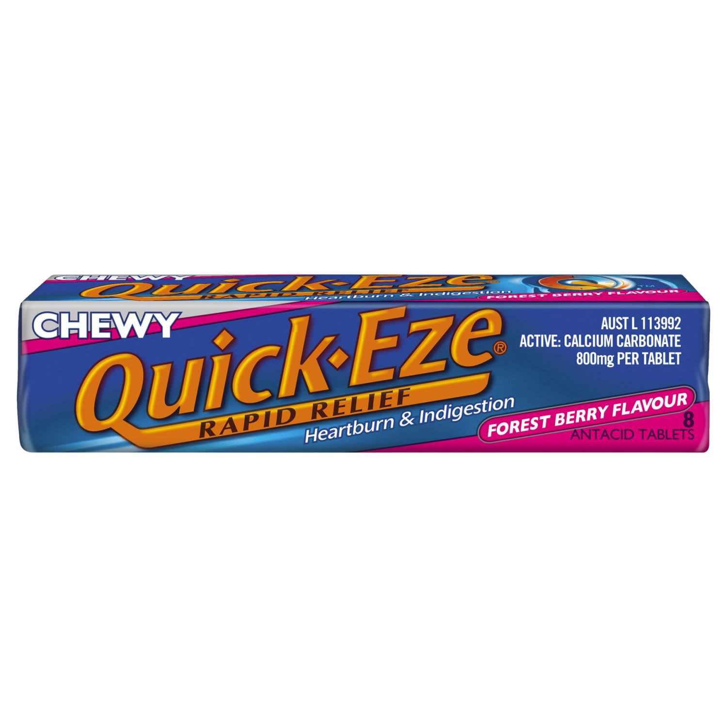 Quick-Eze Chewy Forest Berry Antacid Tablets, 40 Gram
