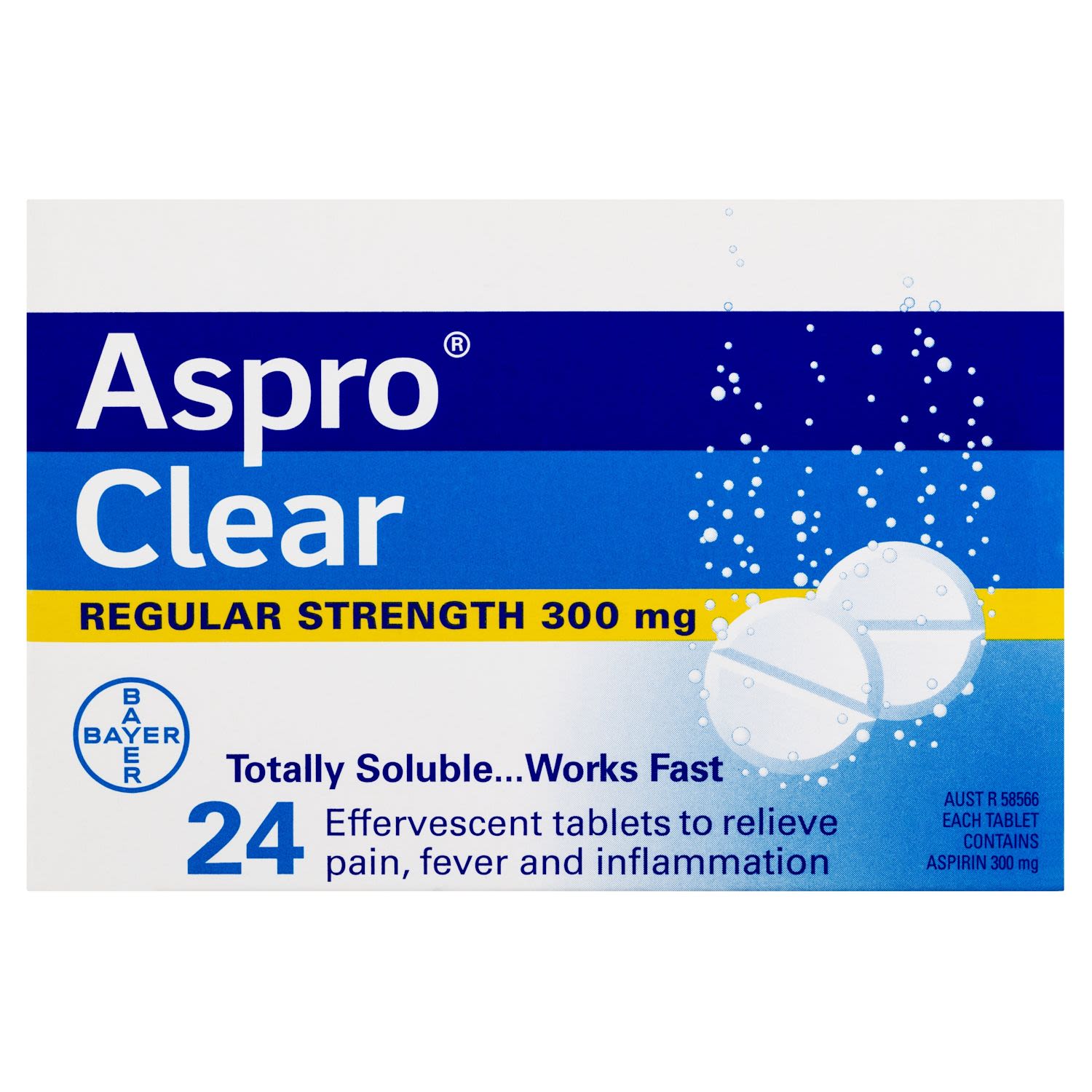 Aspro Clear Pain Relief Soluble Tablets, 24 Each