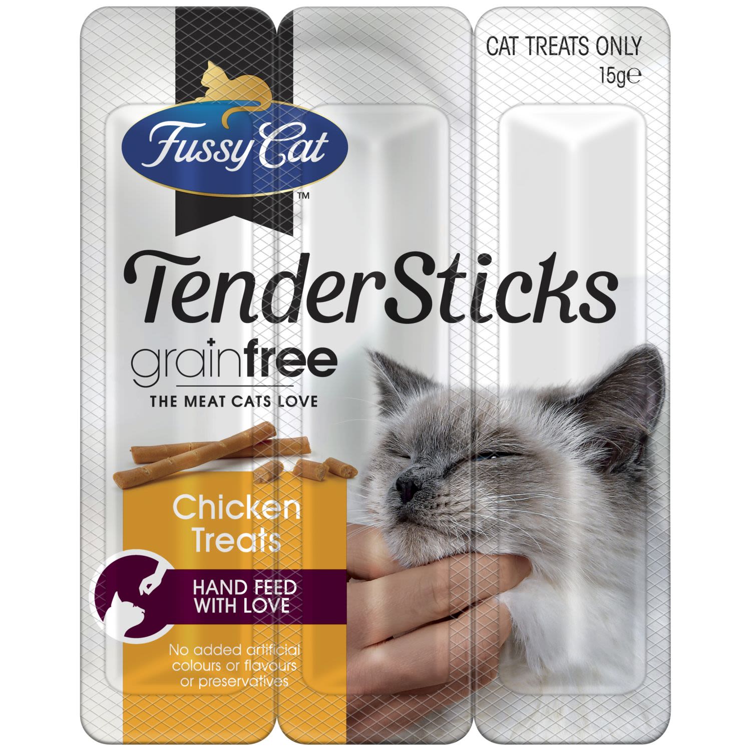 Fussy Cat Grain Free Tender Sticks Chicken Cat Treats, 15 Gram