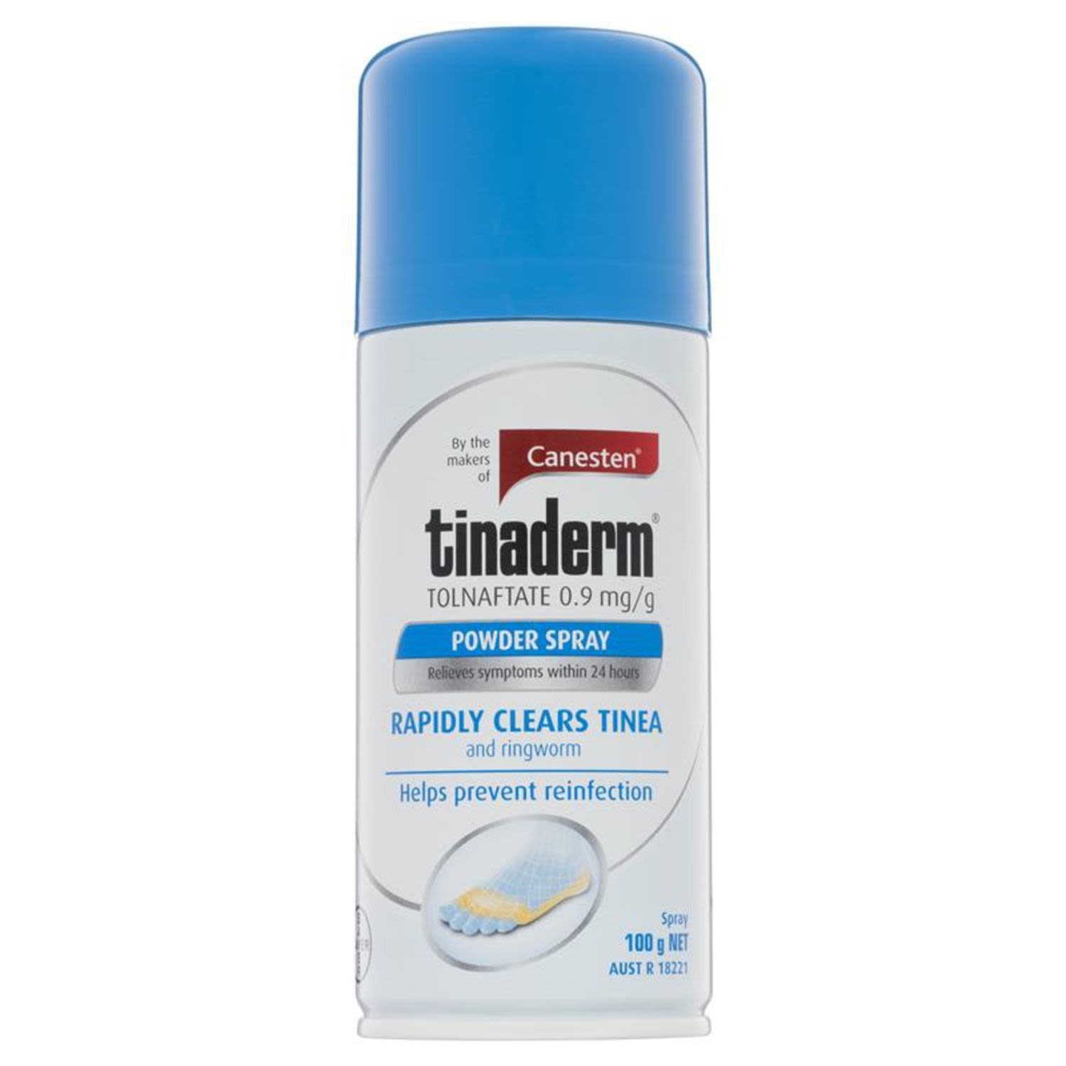 Canesten Tinaderm Antifungal Powder Spray, 100 Gram