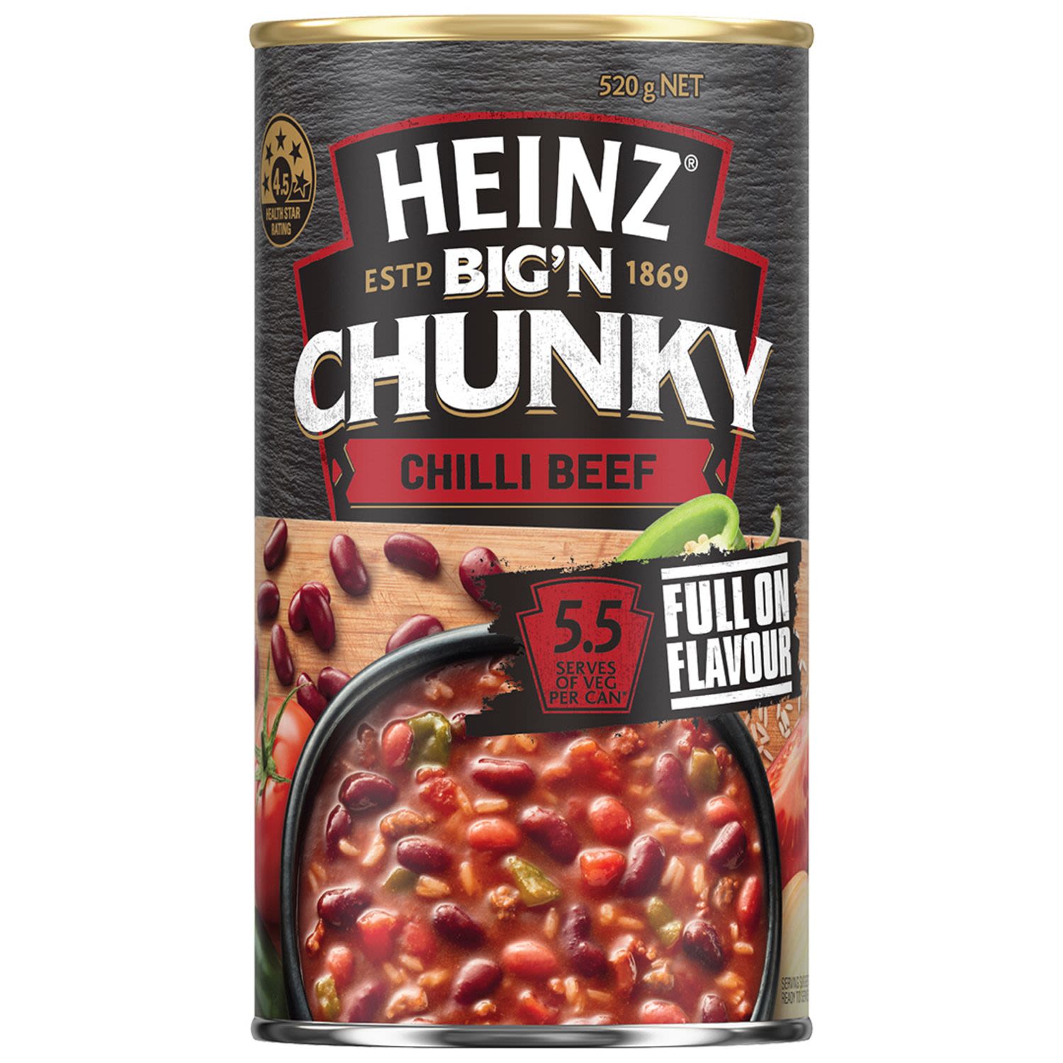 Heinz Big N Chunky Canned Chilli Beef, 520 Gram