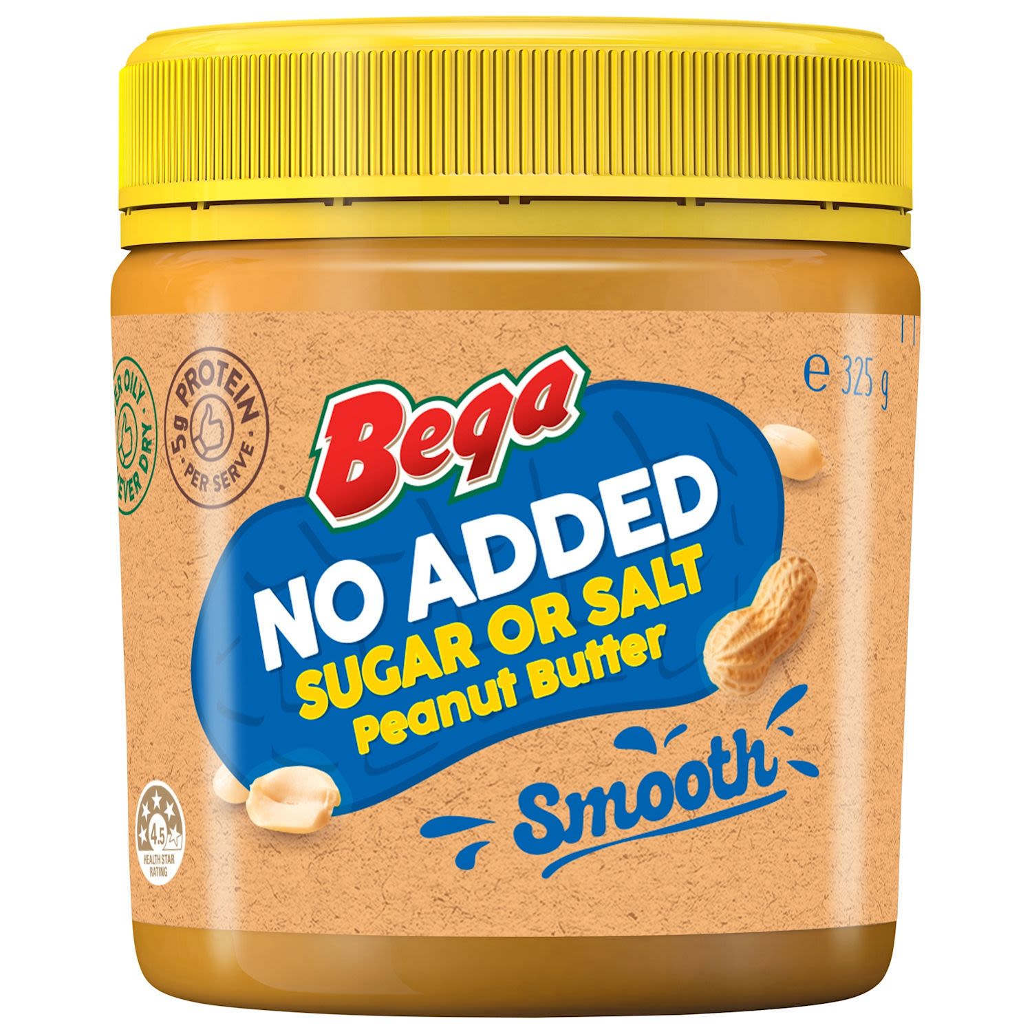 Bega Peanut Butter Smooth No Added Sugar Or Salt
