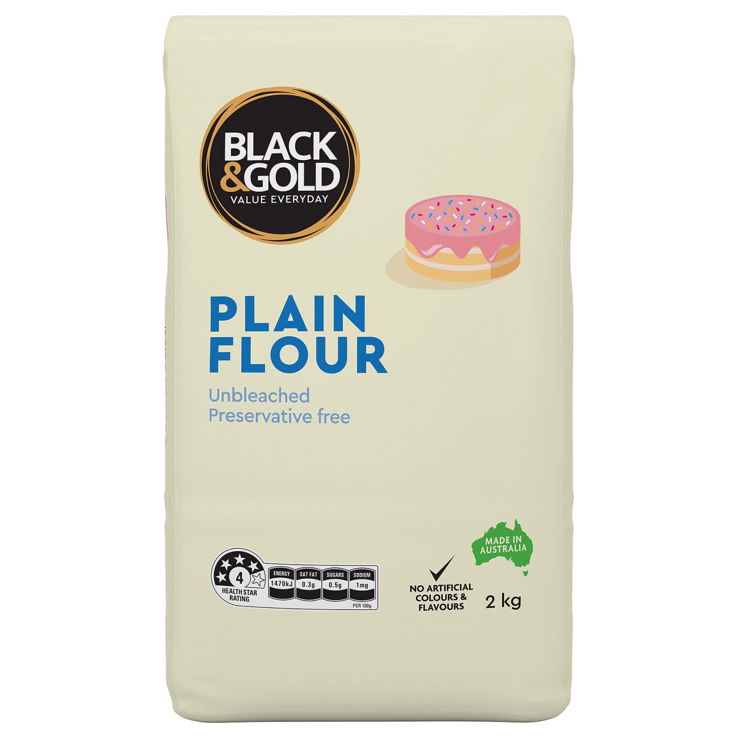 Black & Gold Plain Flour, 2 Kilogram