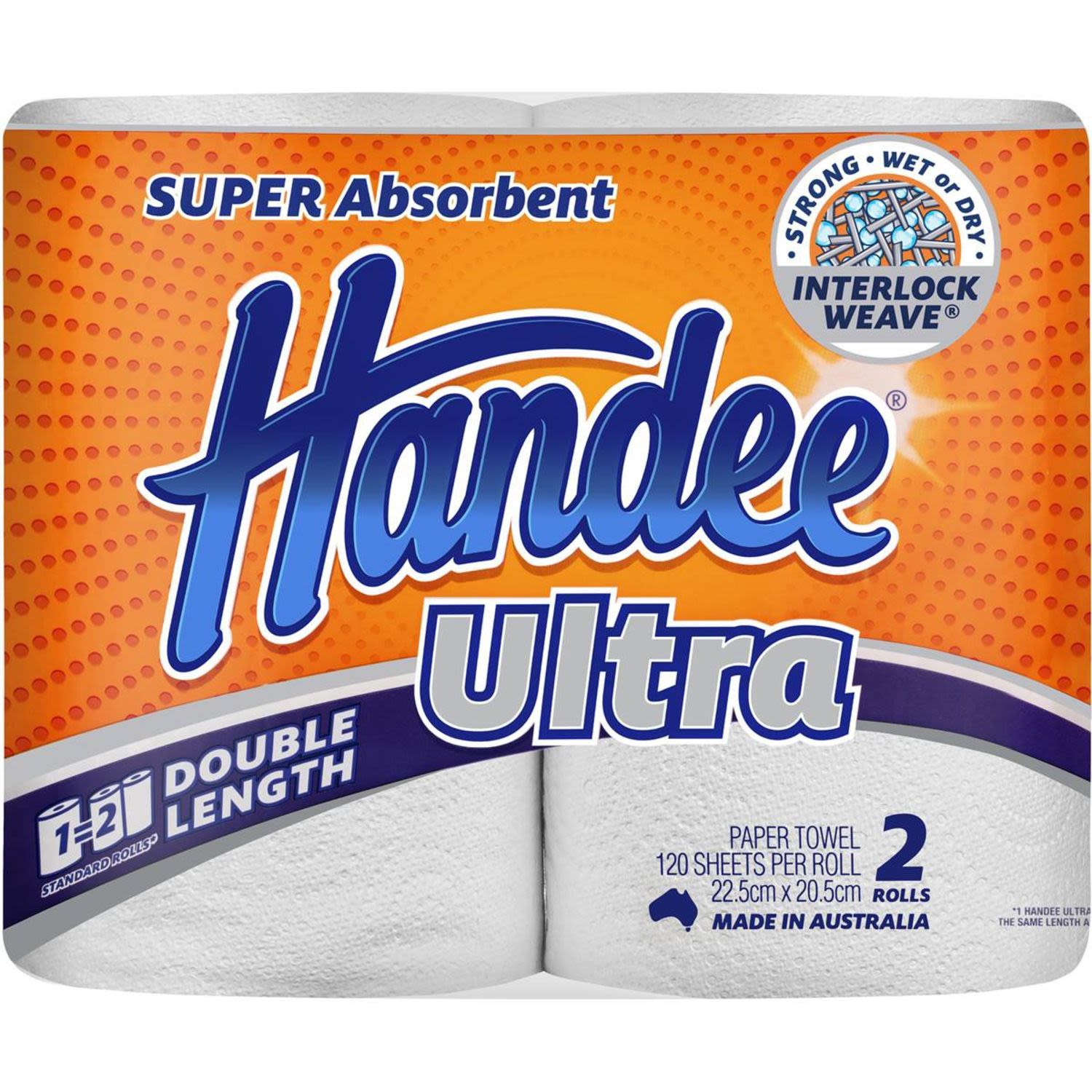 Handee Ultra Paper Towel Double Length White, 2 Each