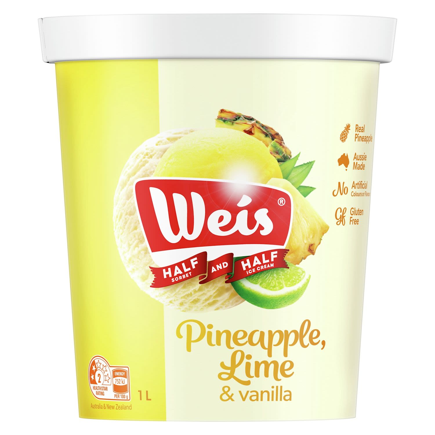 Weis Ice Cream Half & Half Pine Lime & Vanilla