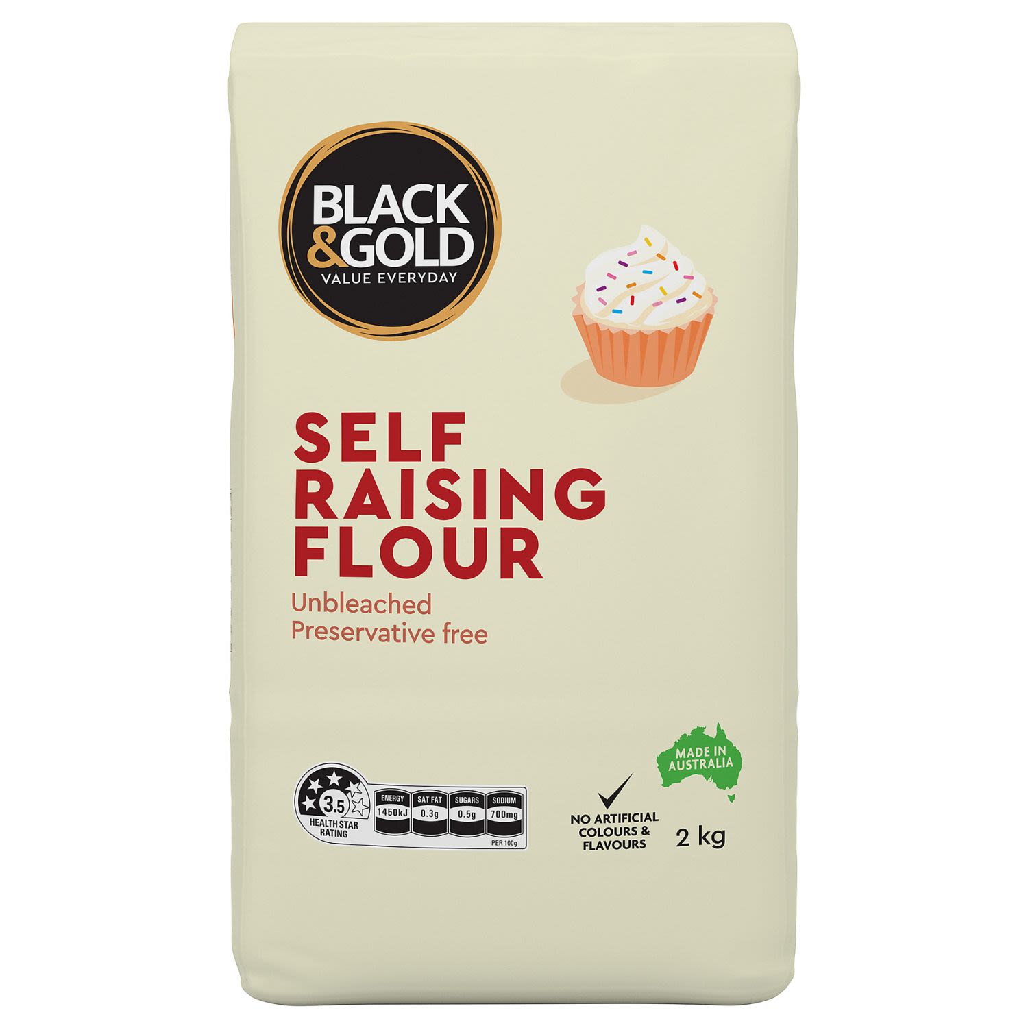 Black & Gold Self Raising Flour, 2 Kilogram