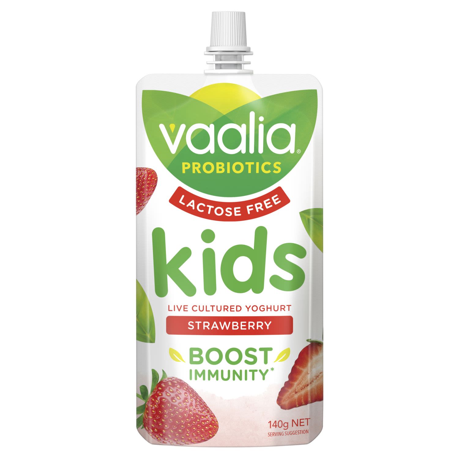 Vaalia Kids Lactose Free Probiotics Yoghurt Strawberry, 140 Gram