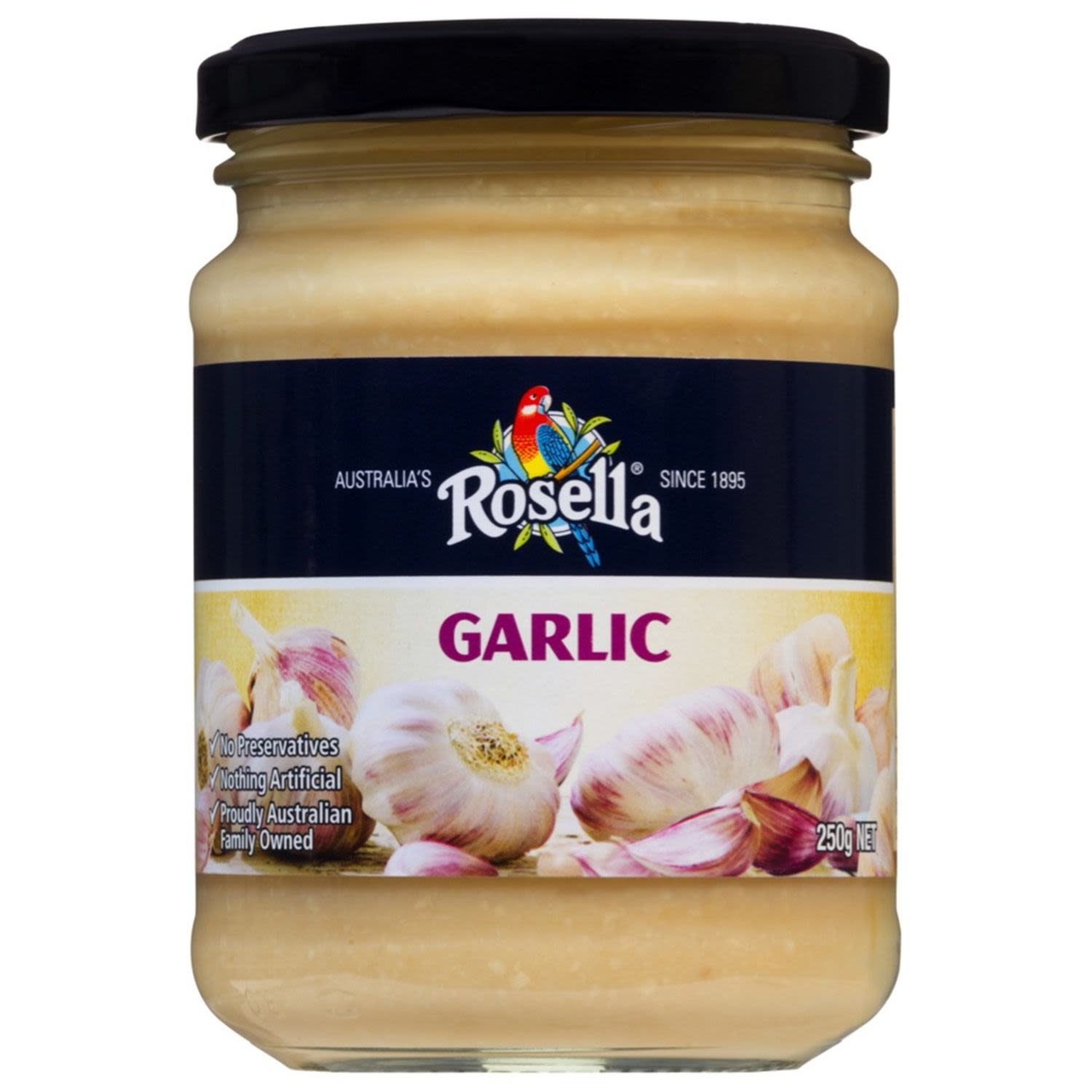 Rosella Natural Minced Garlic, 250 Gram