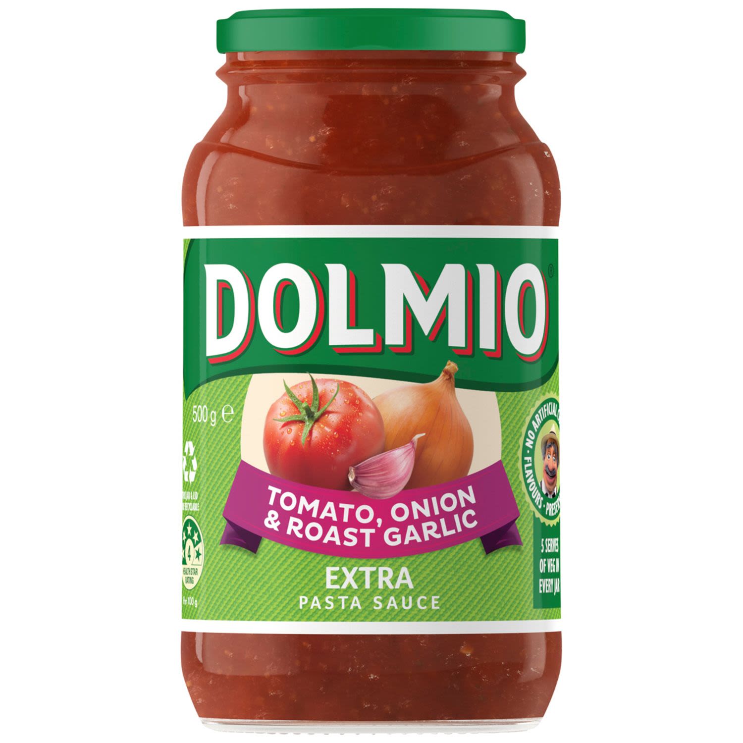 Dolmio Extra Tomato Onion & Roast Garlic Pasta Sauce, 500 Gram