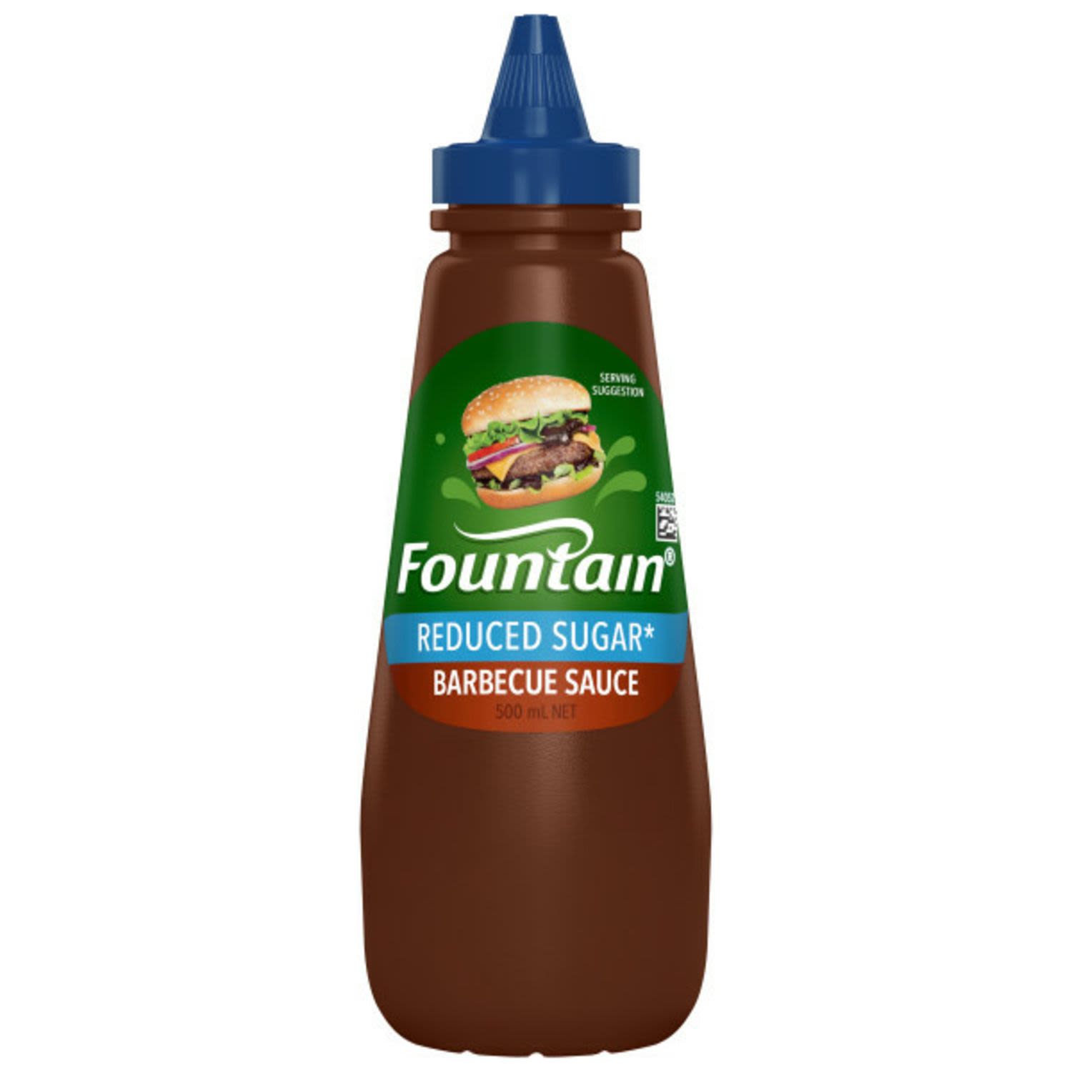 Fountain Barbecue Sauce Sauce Reduced Sugar, 500 Millilitre