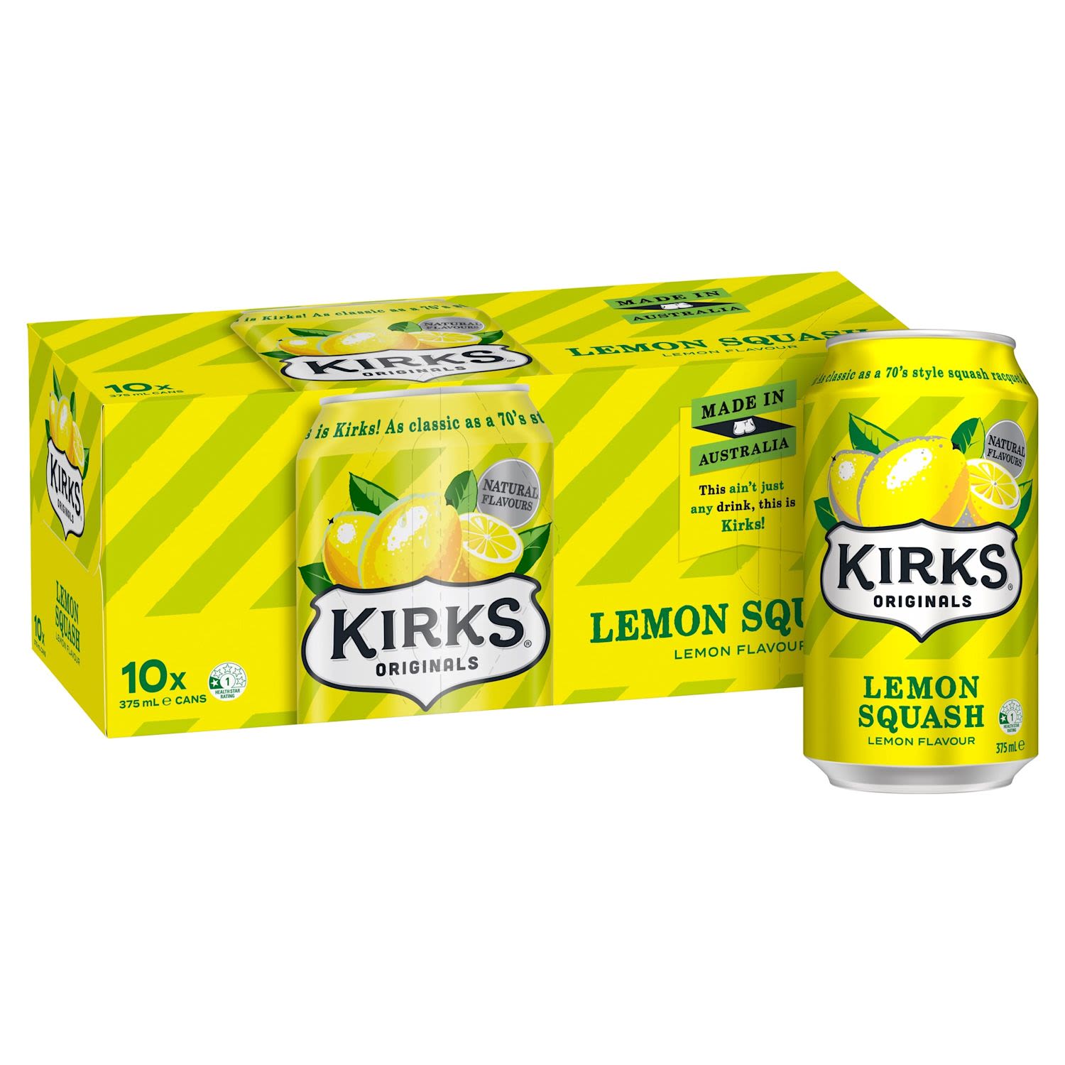Kirks Lemon Squash Multipack Cans Soft Drink 