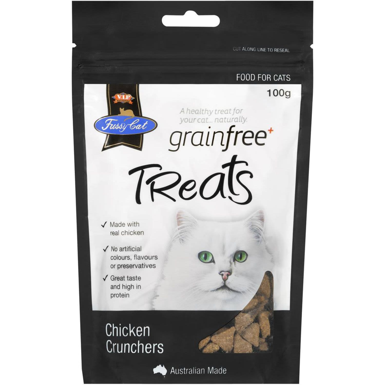 Fussy Cat Grain Free Chicken Crunchers Cat Treats, 100 Gram