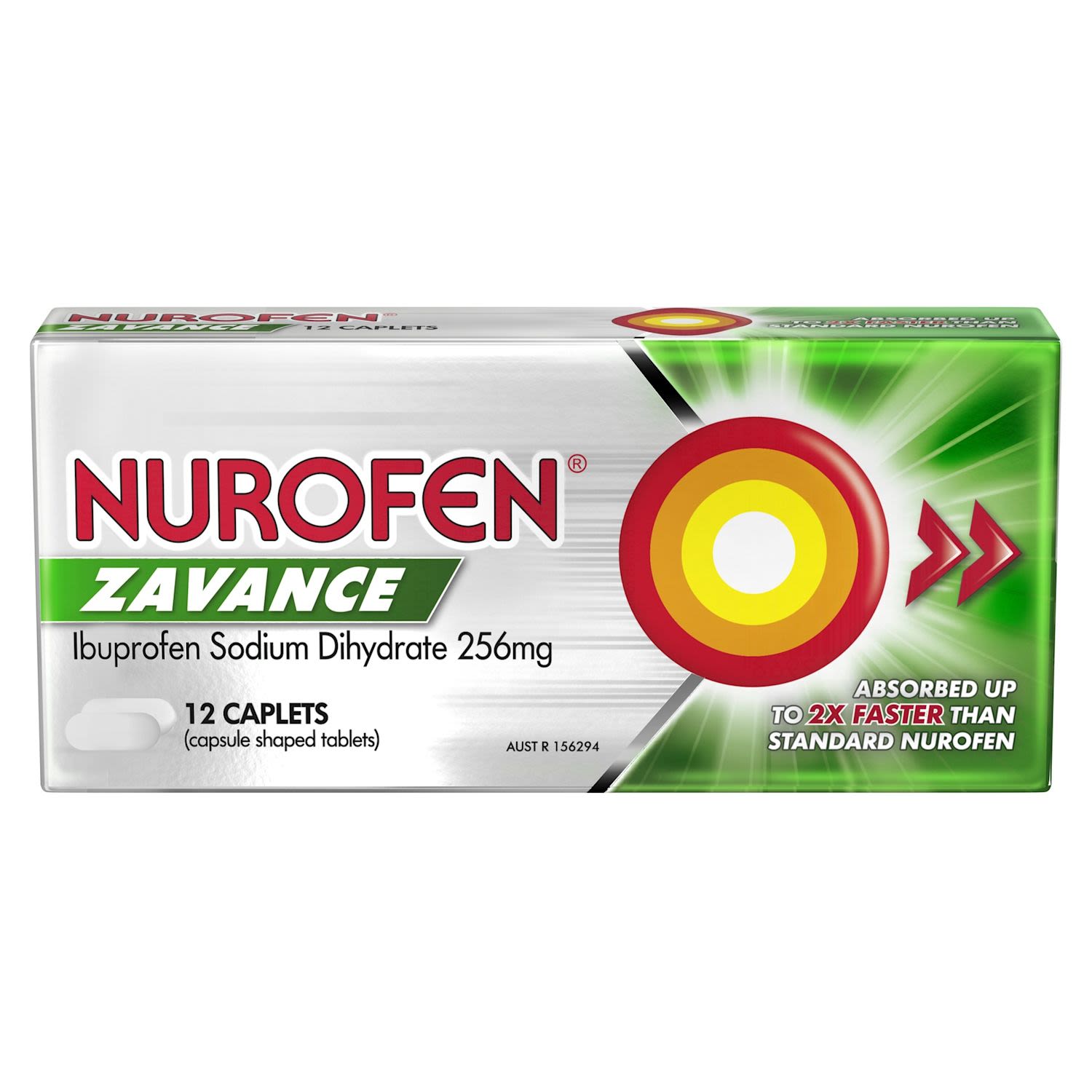 Nurofen Zavance Fast Pain Relief Caplets 256mg Ibuprofen