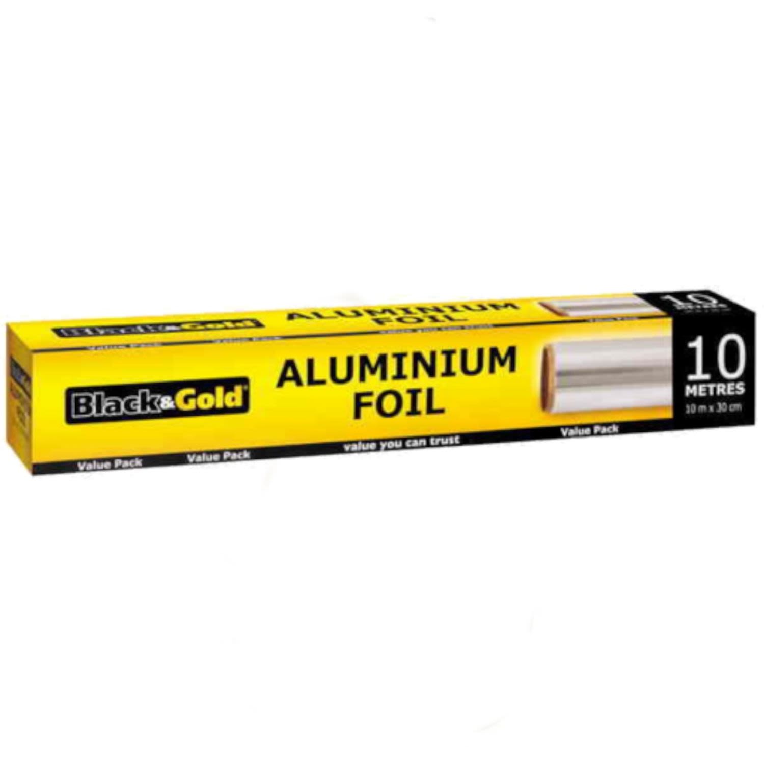 Black & Gold Aluminum Foil 10m, 1 Each