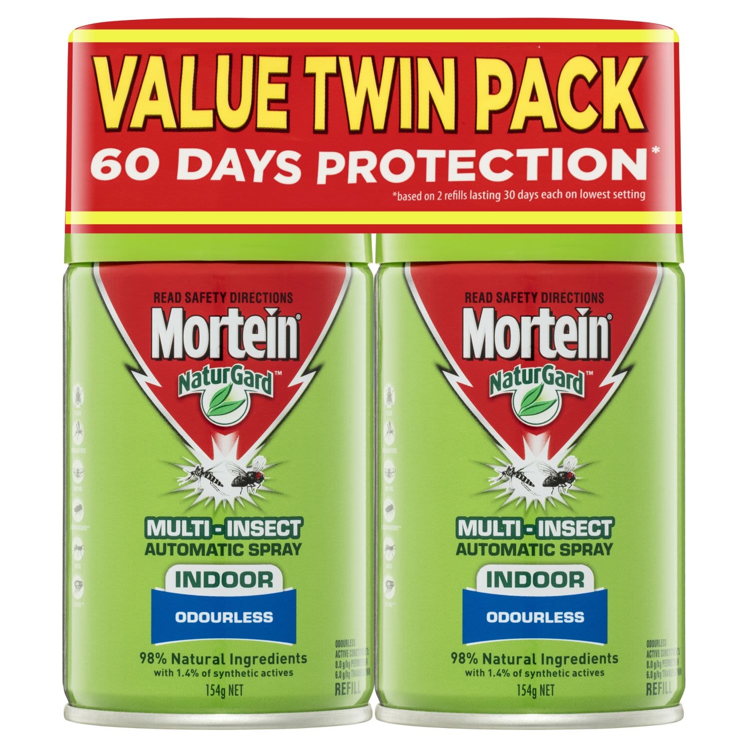 Mortein Naturgard Automatic Indoor Insect Control Refill Odourless Multi Insect Killer, 2 Each