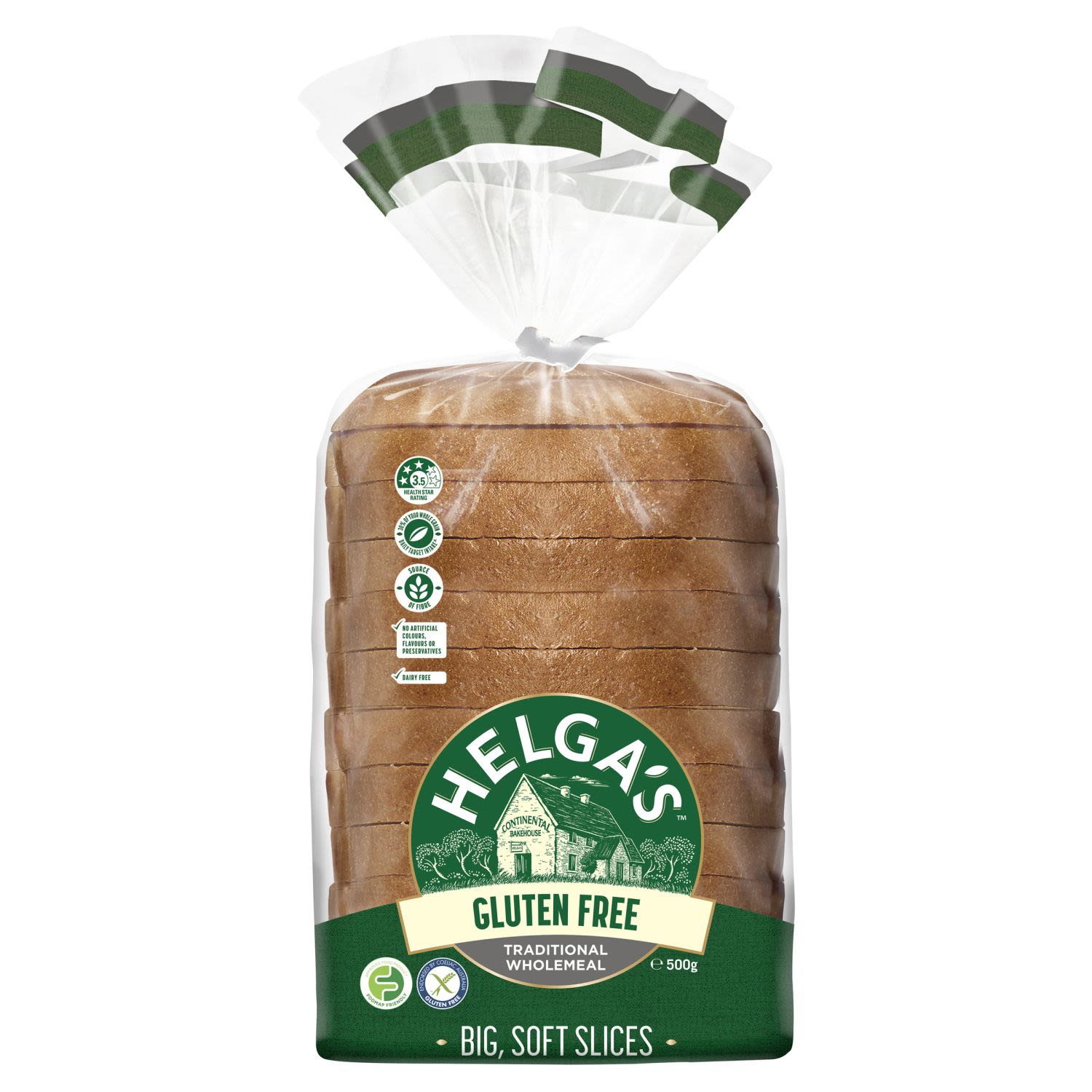 Helga's Gluten Free Bread Traditional Wholemeal, 500 Gram