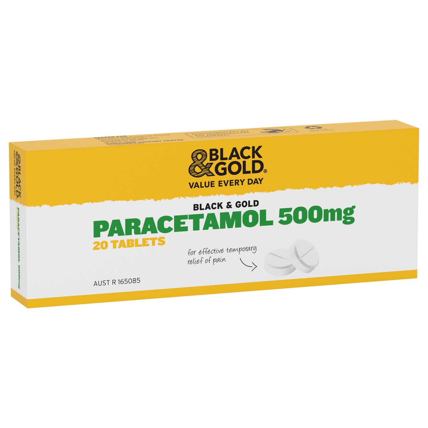 Black & Gold Paracetamol, 20 Each