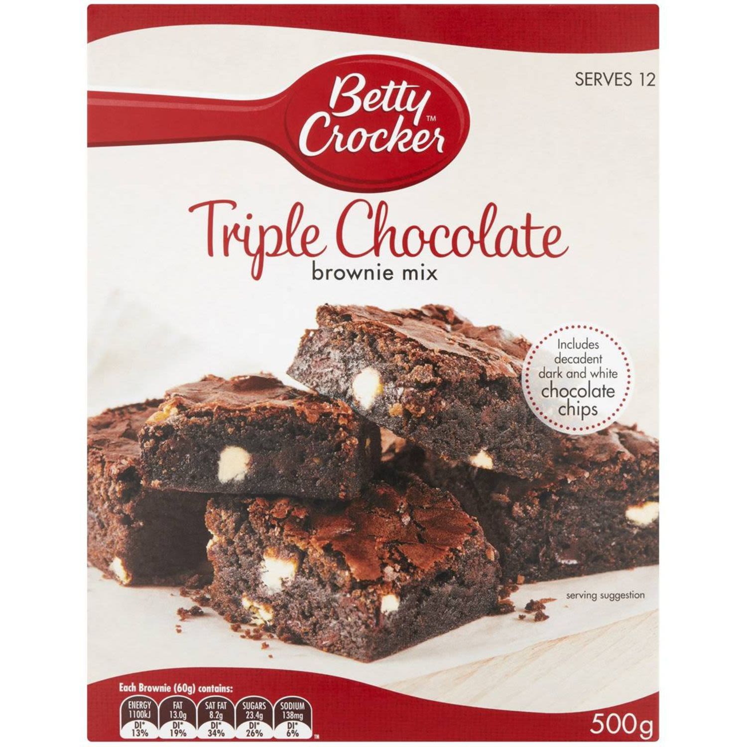 Betty Crocker Triple Chocolate Fudge Brownie Mix, 500 Gram