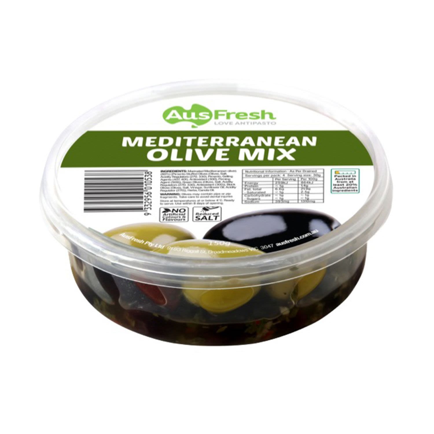AusFresh Mediterranean Olives Mix, 150 Gram
