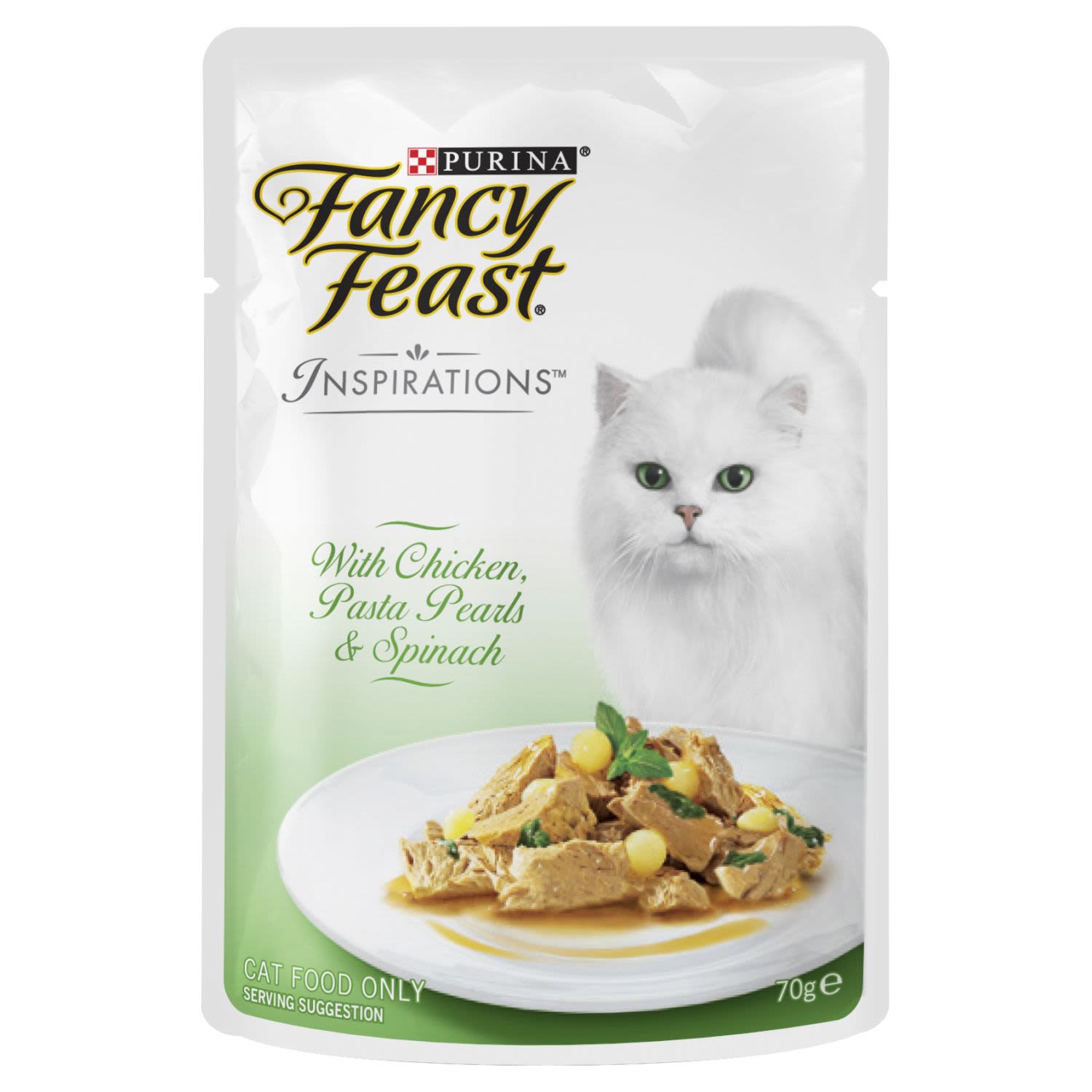 Fancy Feast Adult Inspirations Chicken, Pasta Pearls & Spinach Wet Cat Food, 70 Gram