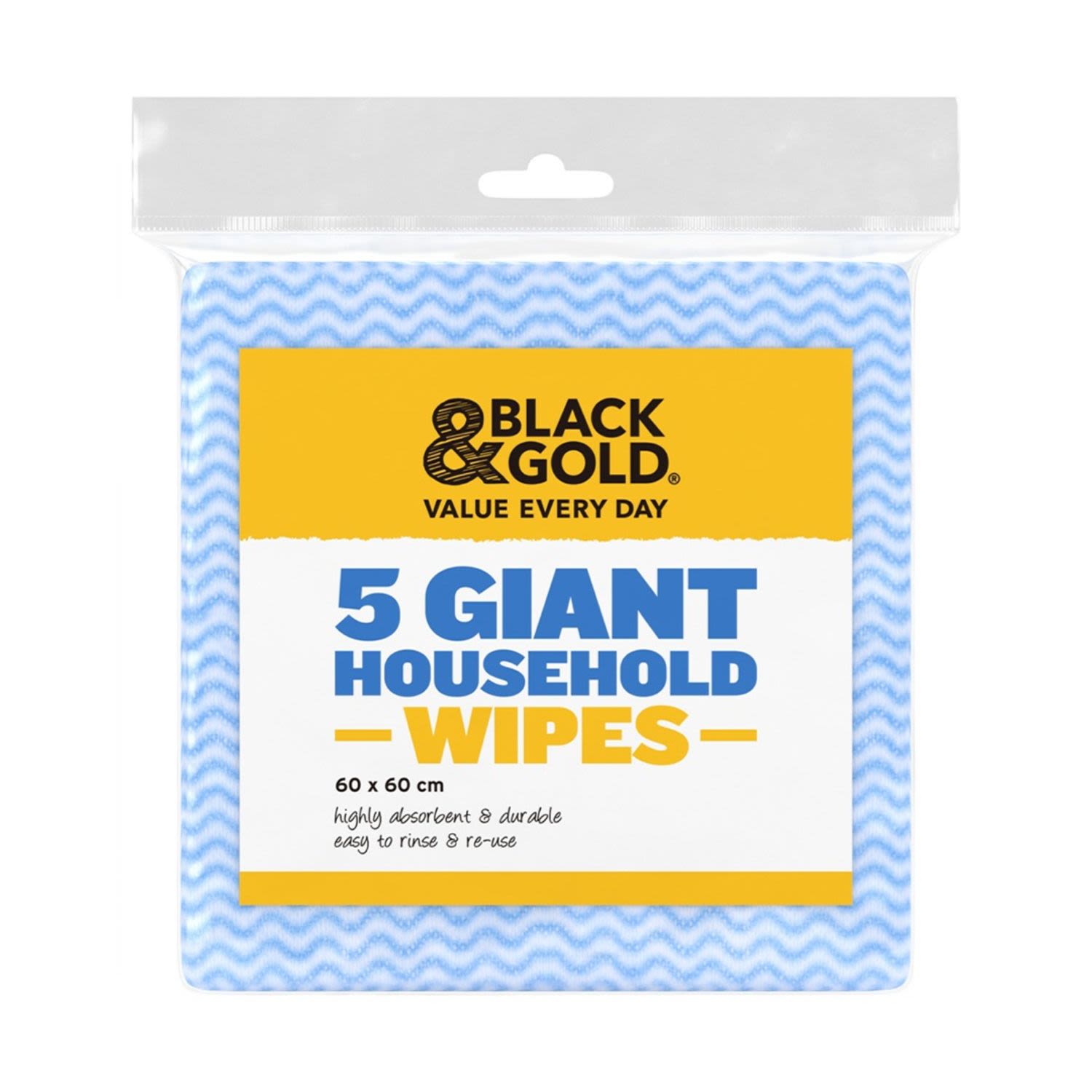 Black & Gold Giant Household Wipes, 5 Each
