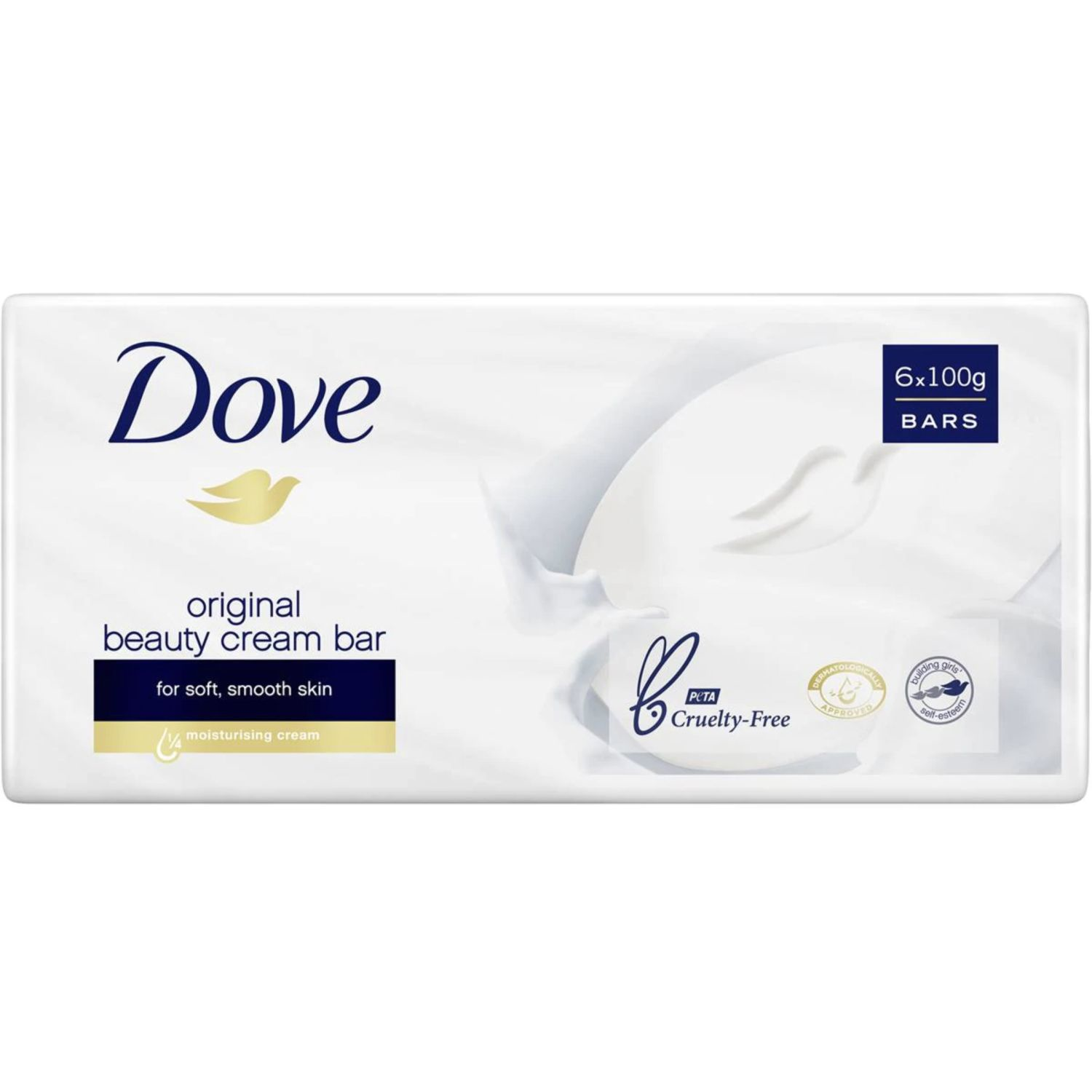 Dove Beauty Soap Bar Original, 6 Each