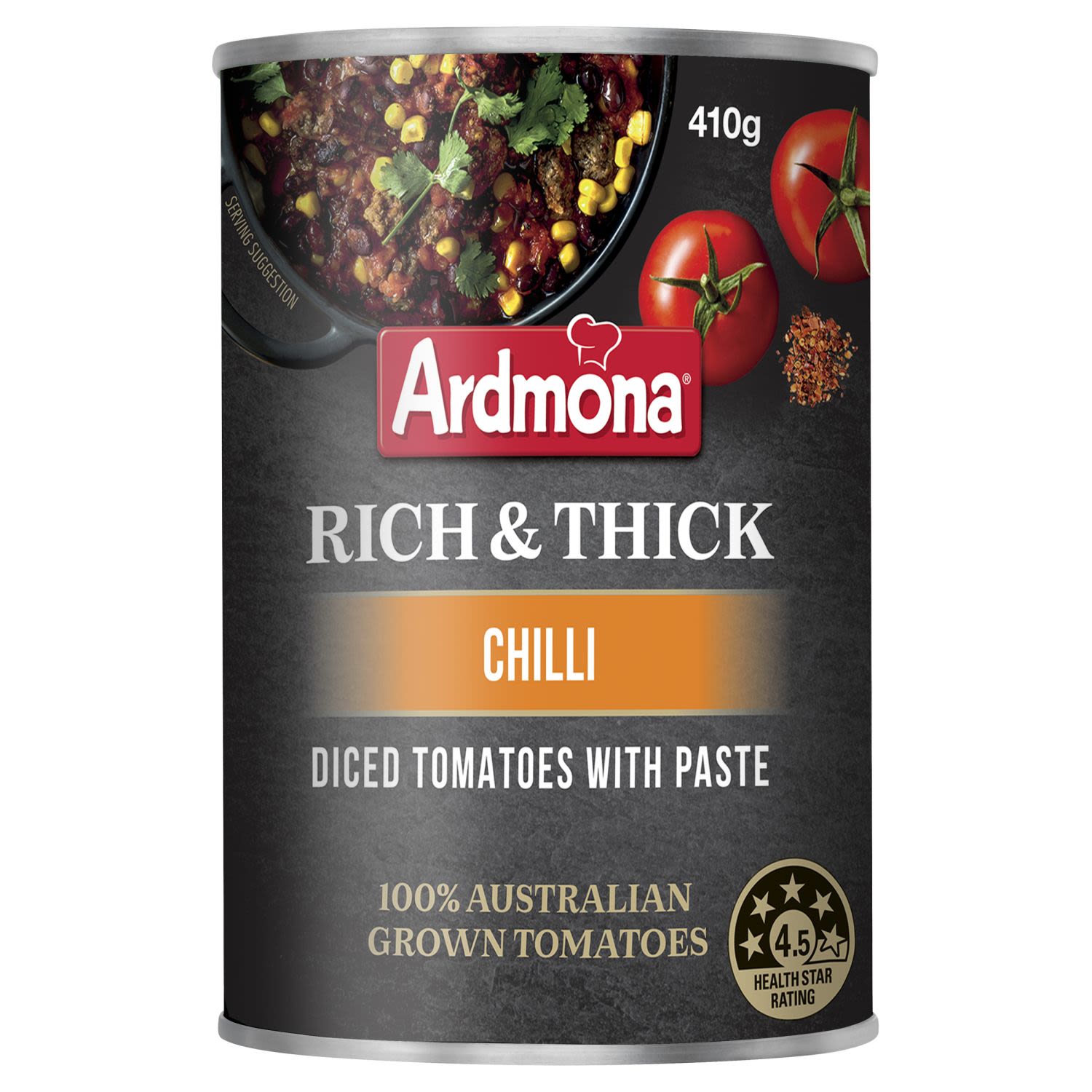 Ardmona Rich & Thick Diced Tomatoes with Paste Chilli, 410 Gram