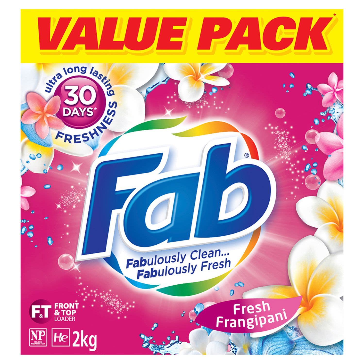 Fab Fresh Frangipani Laundry Detergent Powder, 2 Kilogram