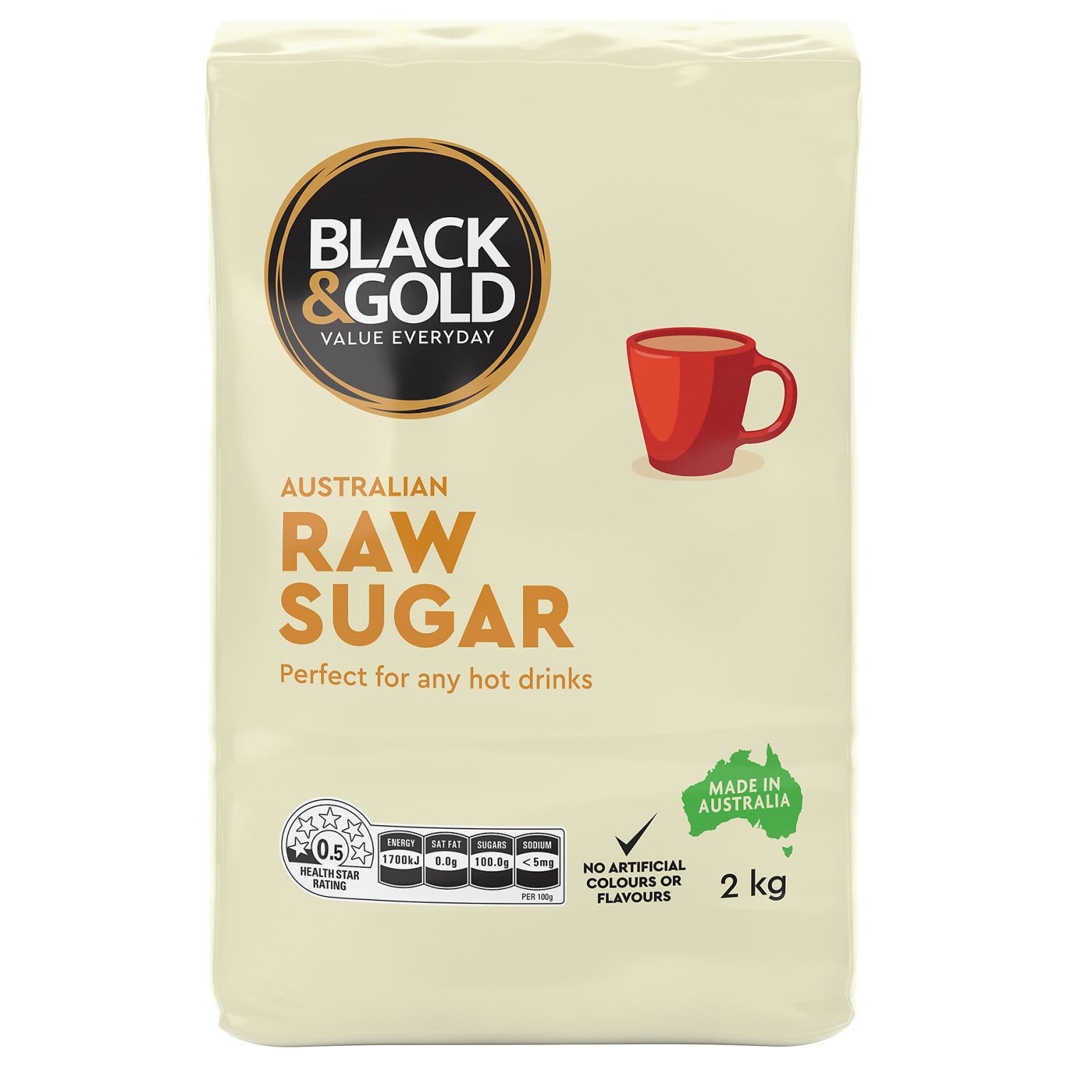 Black & Gold Raw Sugar, 2 Kilogram