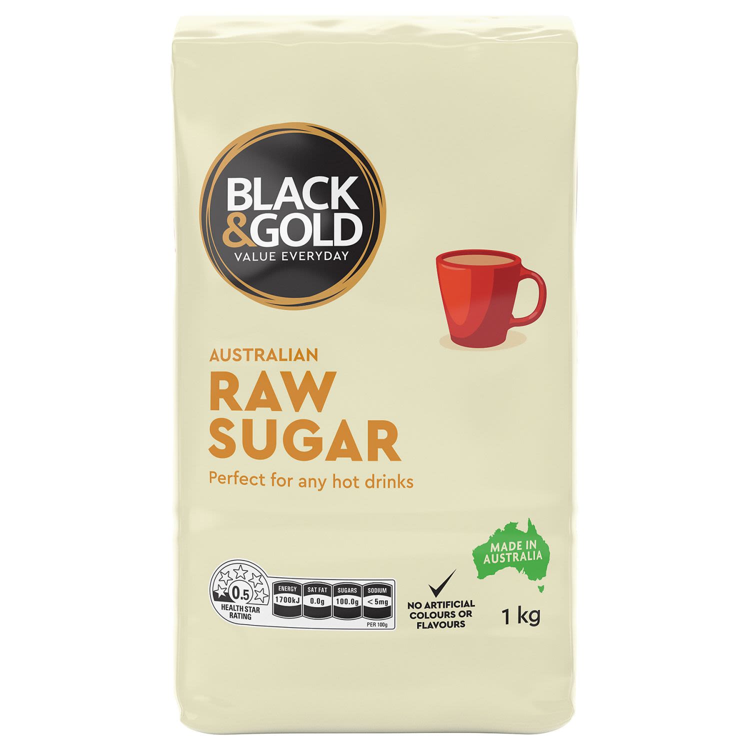 Black & Gold Raw Sugar, 1 Kilogram